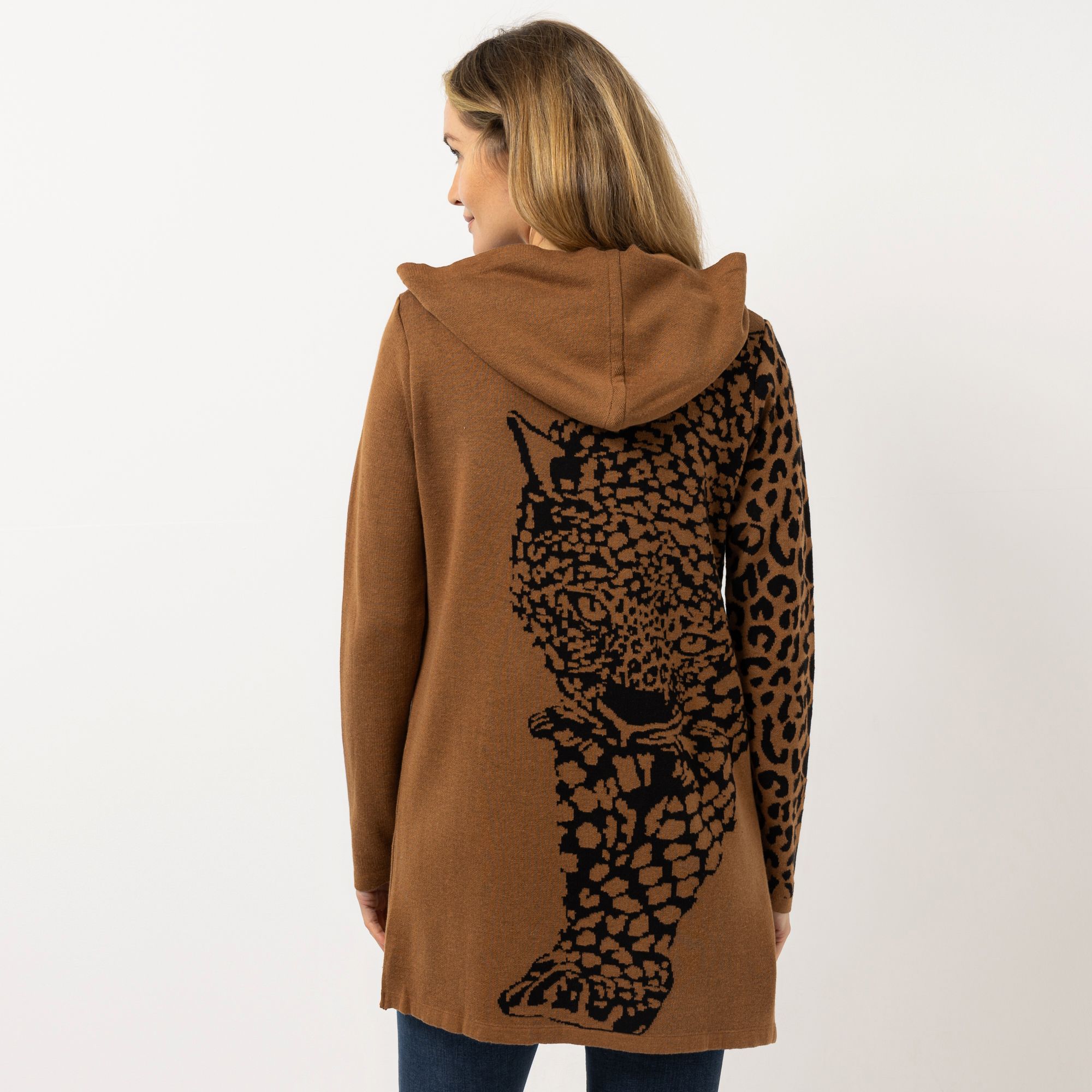 B-Ware DINE 'N' DANCE Longcardigan offene Front mit Kapuze