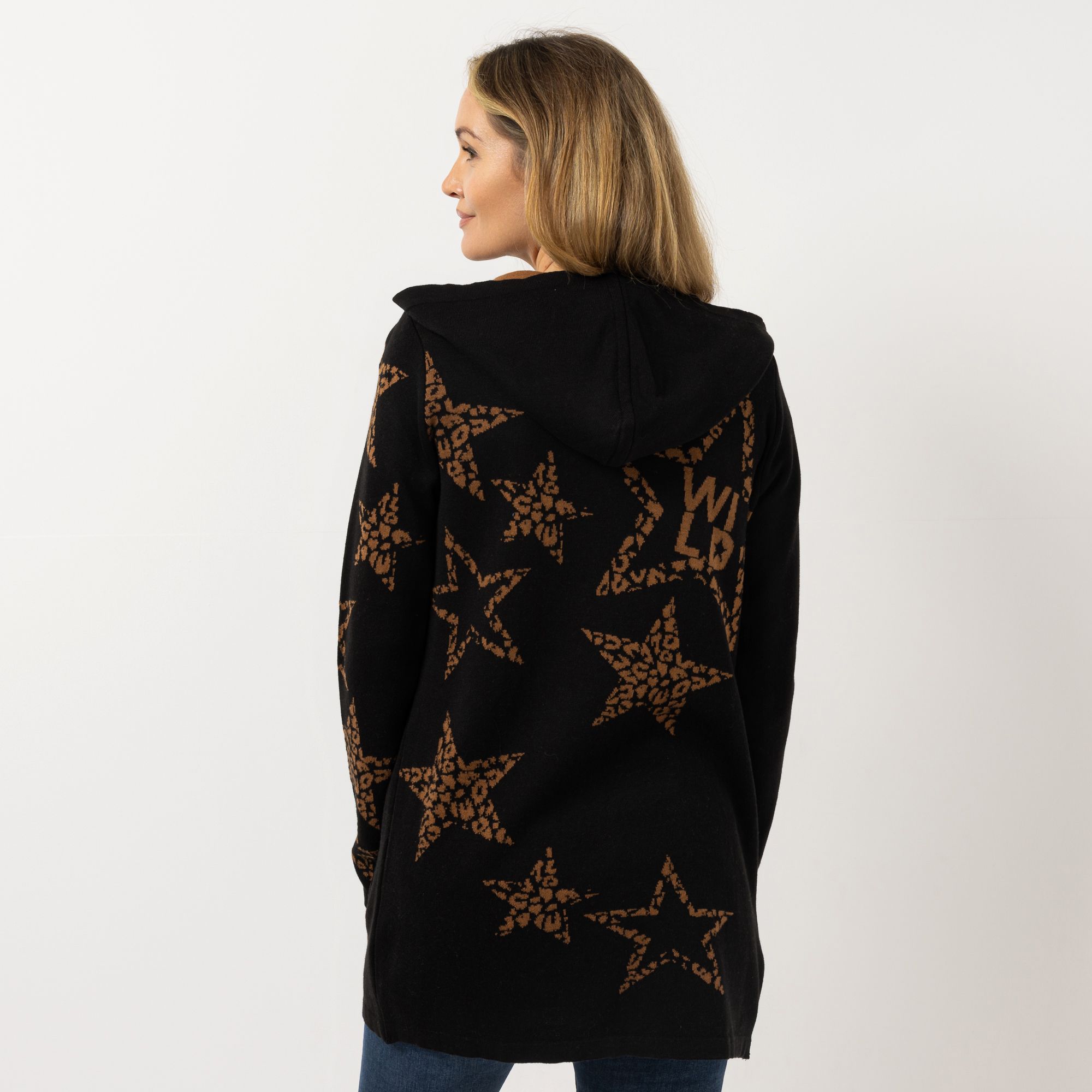 B-Ware DINE 'N' DANCE Longcardigan offene Front mit Kapuze