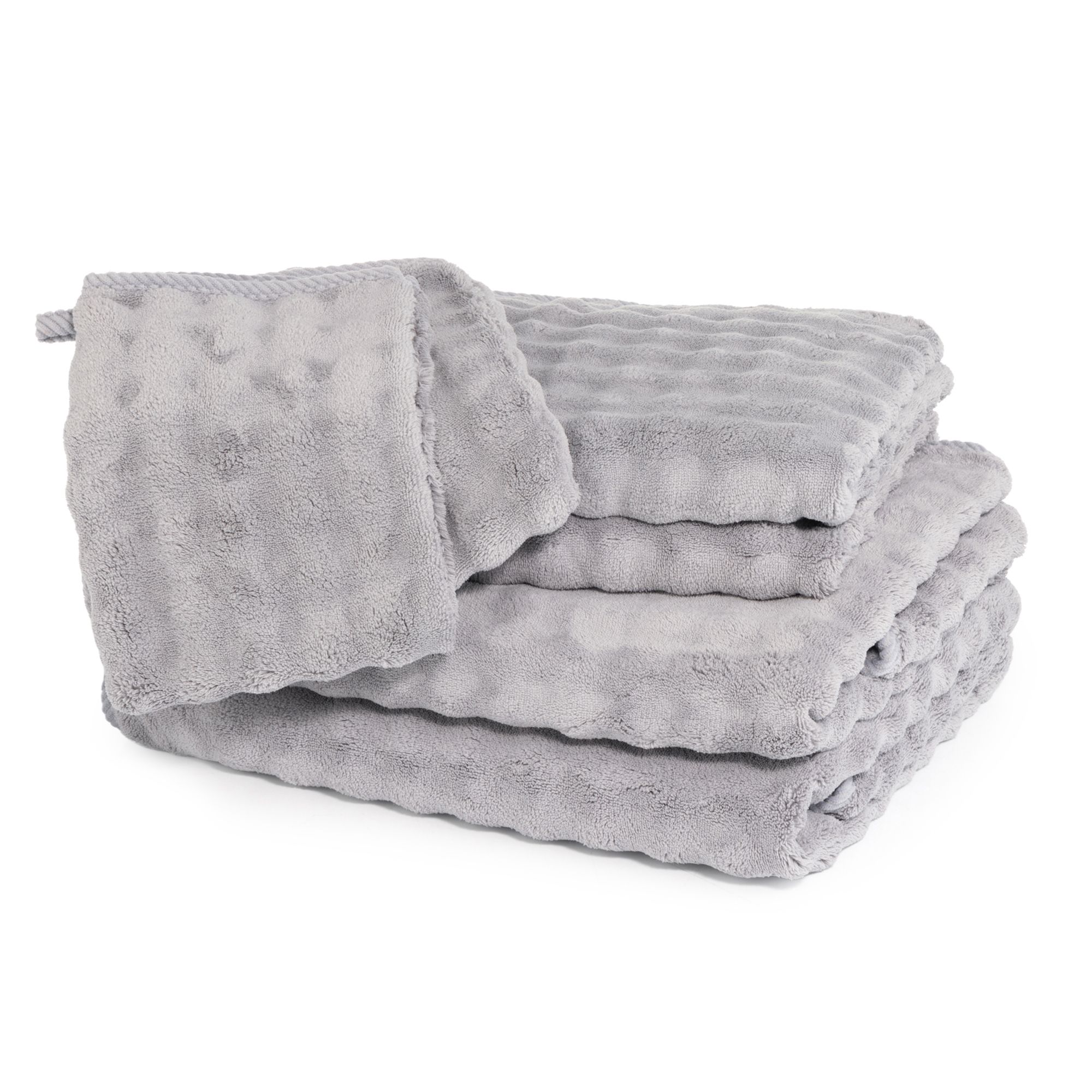 B-Ware BADIZIO Softdry Handtuch-Set uni 3D-Effekt Bubbles Mikrofaser