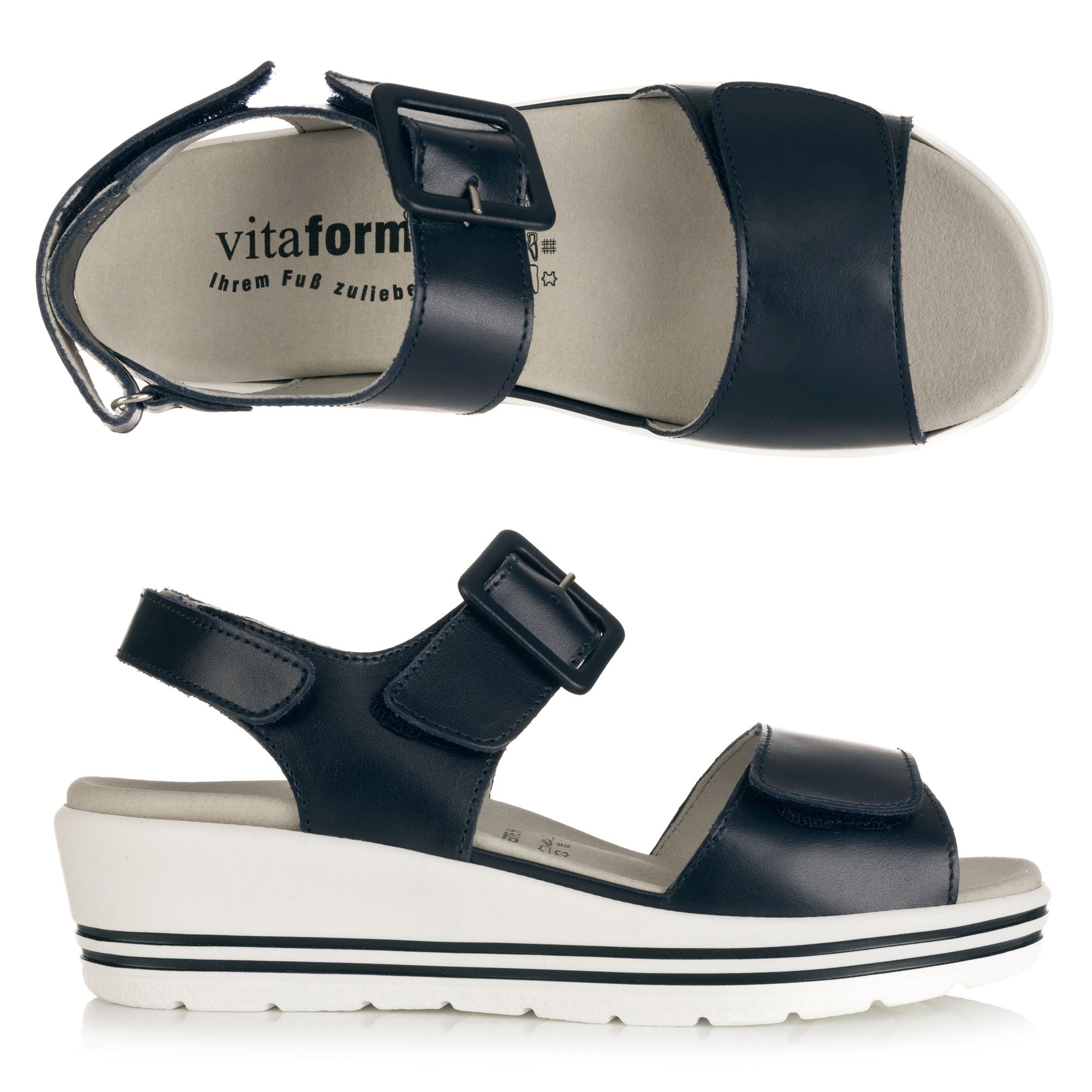 B-Ware VITAFORM Damen-Sandalette Nappaleder verstl. Riemen