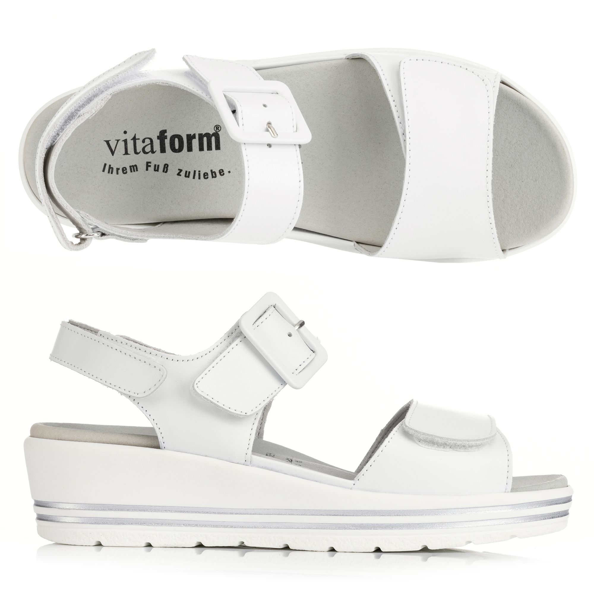 B-Ware VITAFORM Damen-Sandalette Nappaleder verstl. Riemen