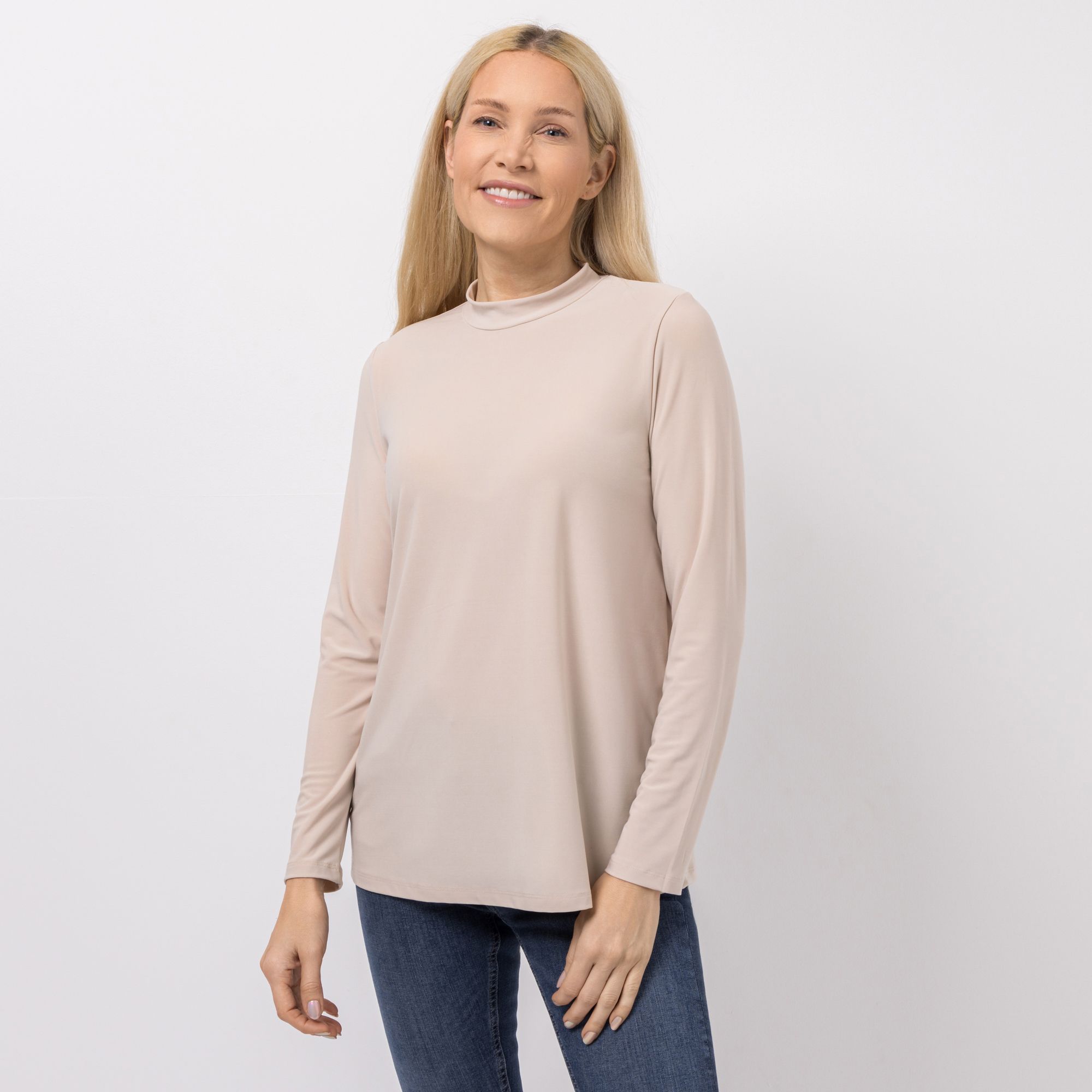 B-Ware KIM & CO. Shirt, Langarm Deluxe Brazil Knit Stehkragen