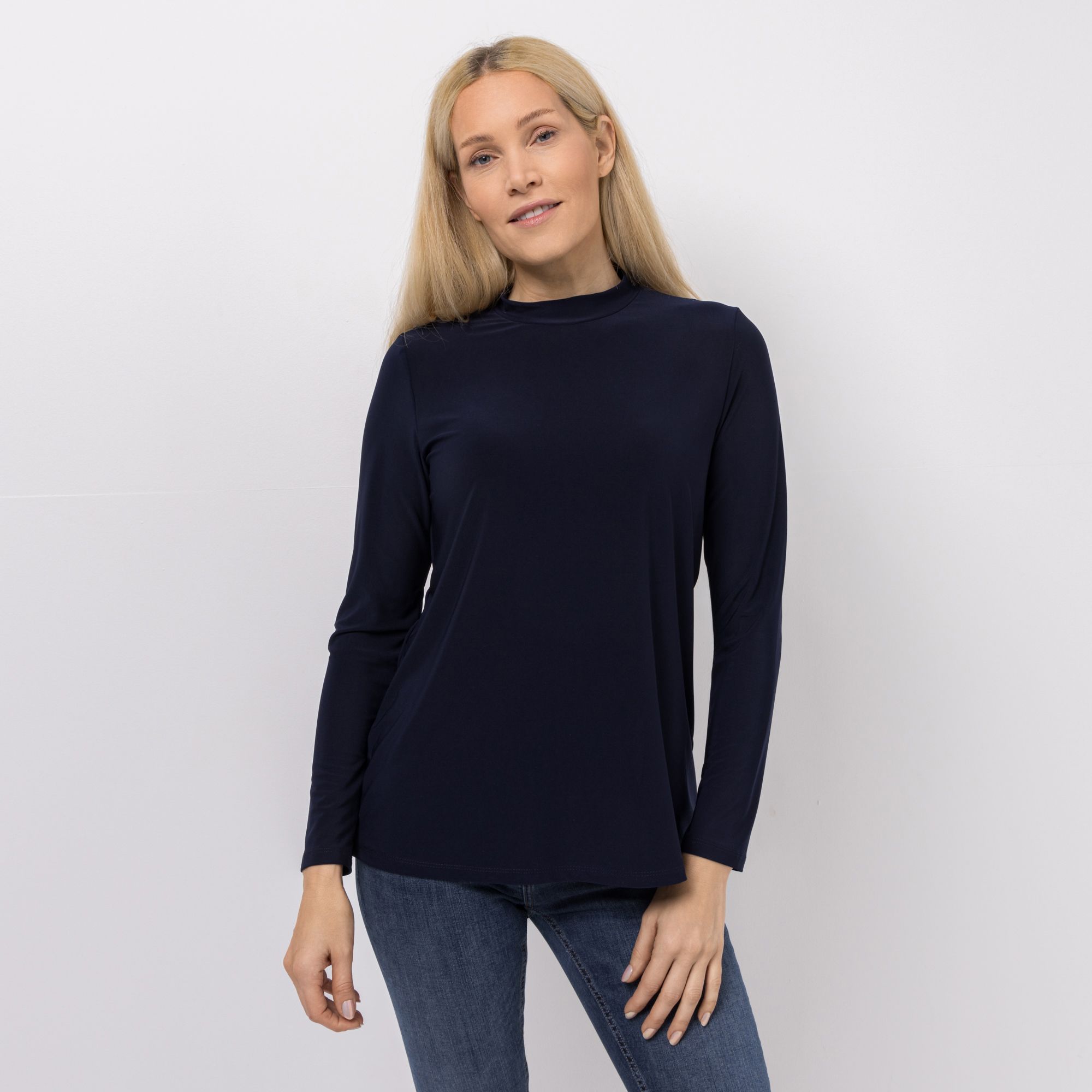 B-Ware KIM & CO. Shirt, Langarm Deluxe Brazil Knit Stehkragen