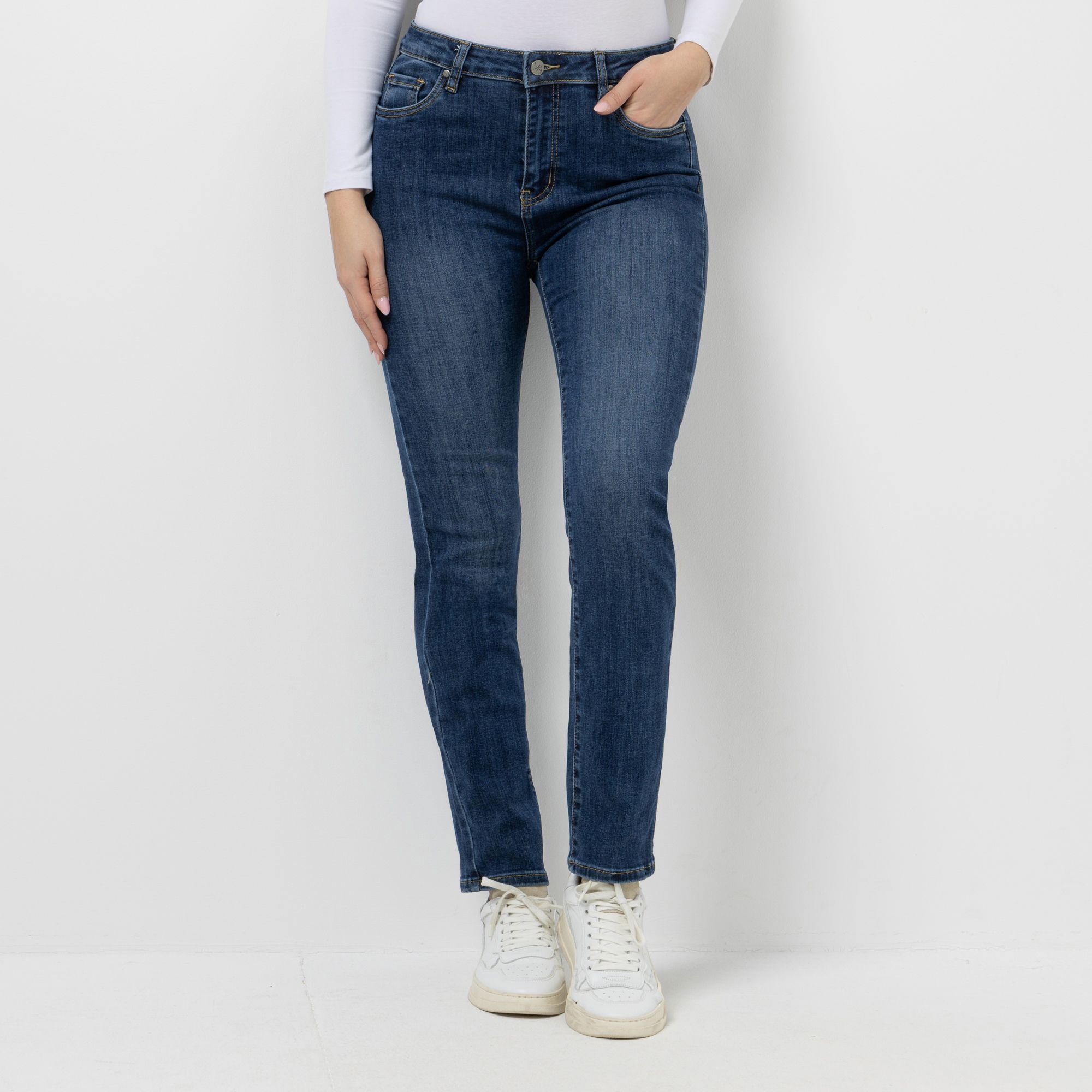 B-Ware VIA MILANO Jeans, knöchellang 5-Pocket-Style Strassverzierung