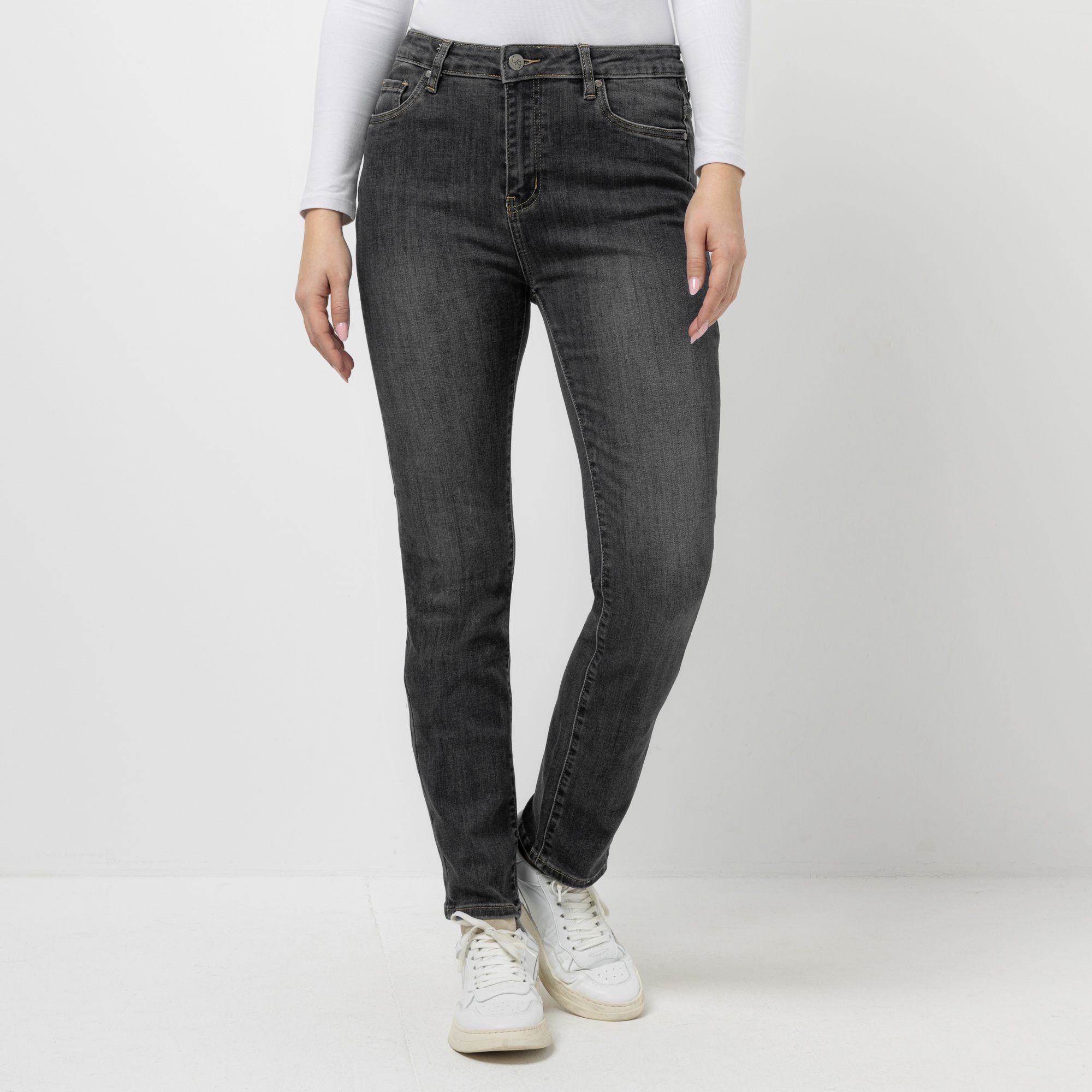 B-Ware VIA MILANO Jeans, knöchellang 5-Pocket-Style Strassverzierung