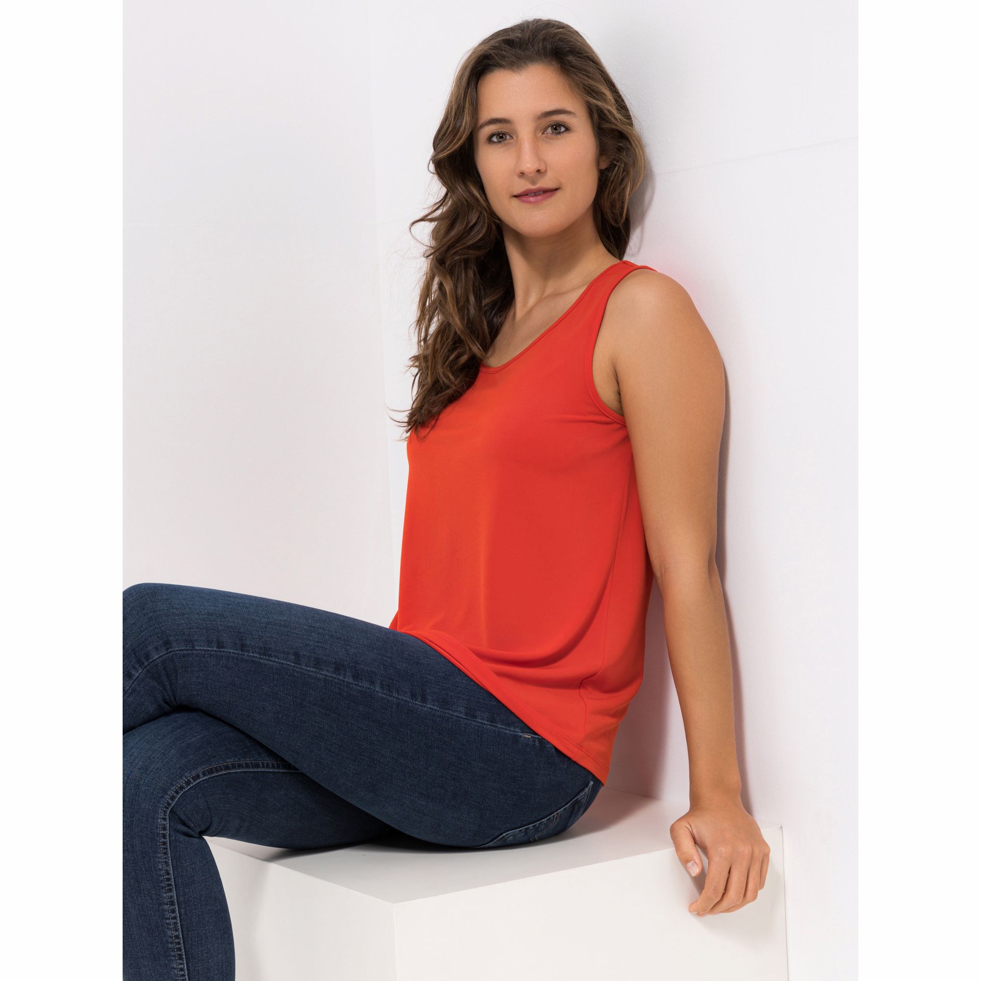 B-Ware KIM & CO. Basic-Top Brazil Knit Jersey Rundhalsausschnitt