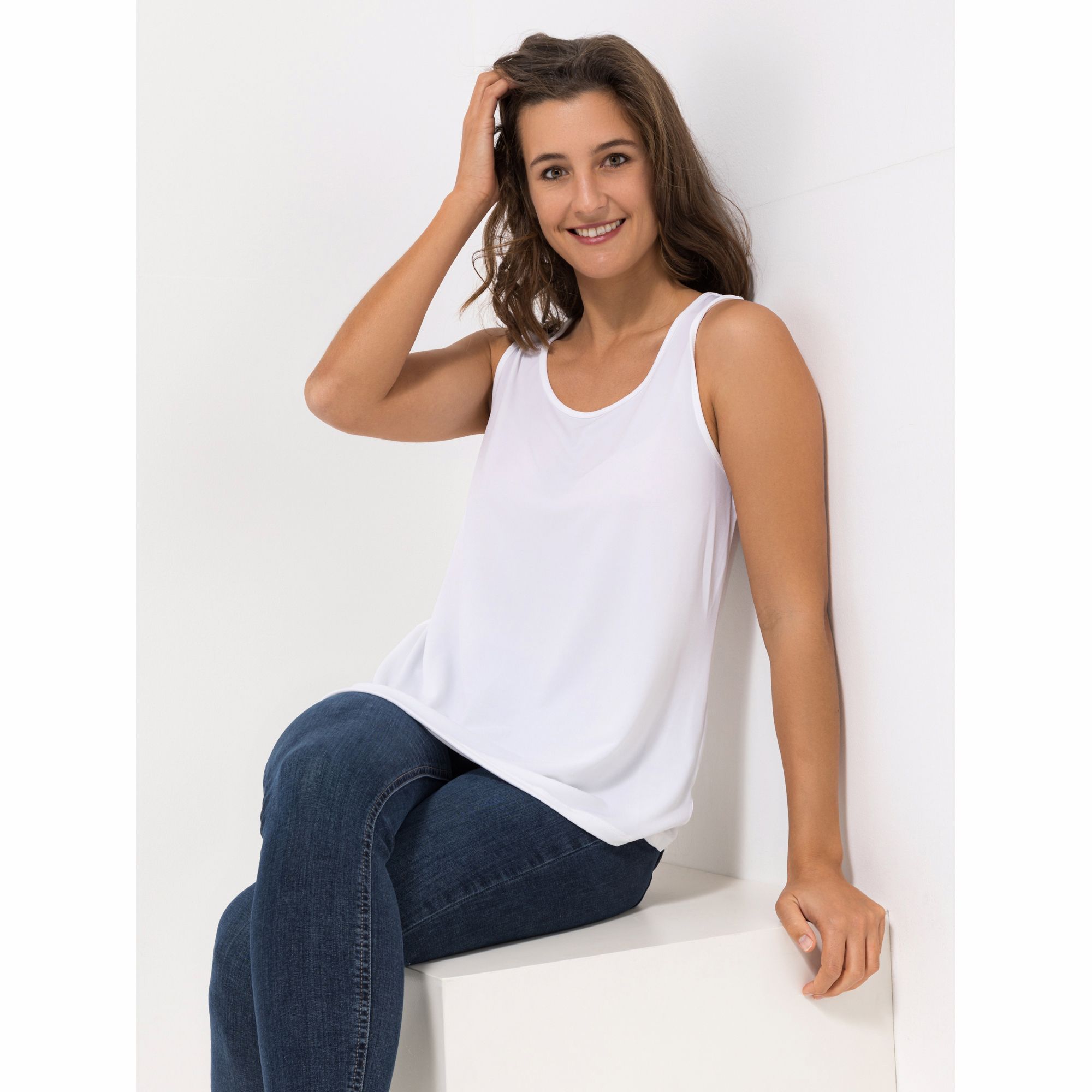 B-Ware KIM & CO. Basic-Top Brazil Knit Jersey Rundhalsausschnitt