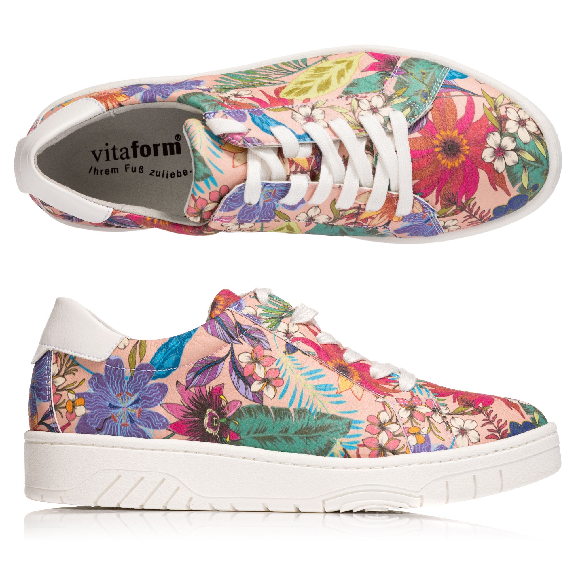B-Ware VITAFORM Damen-Sneaker Blumenprint Schnürung
