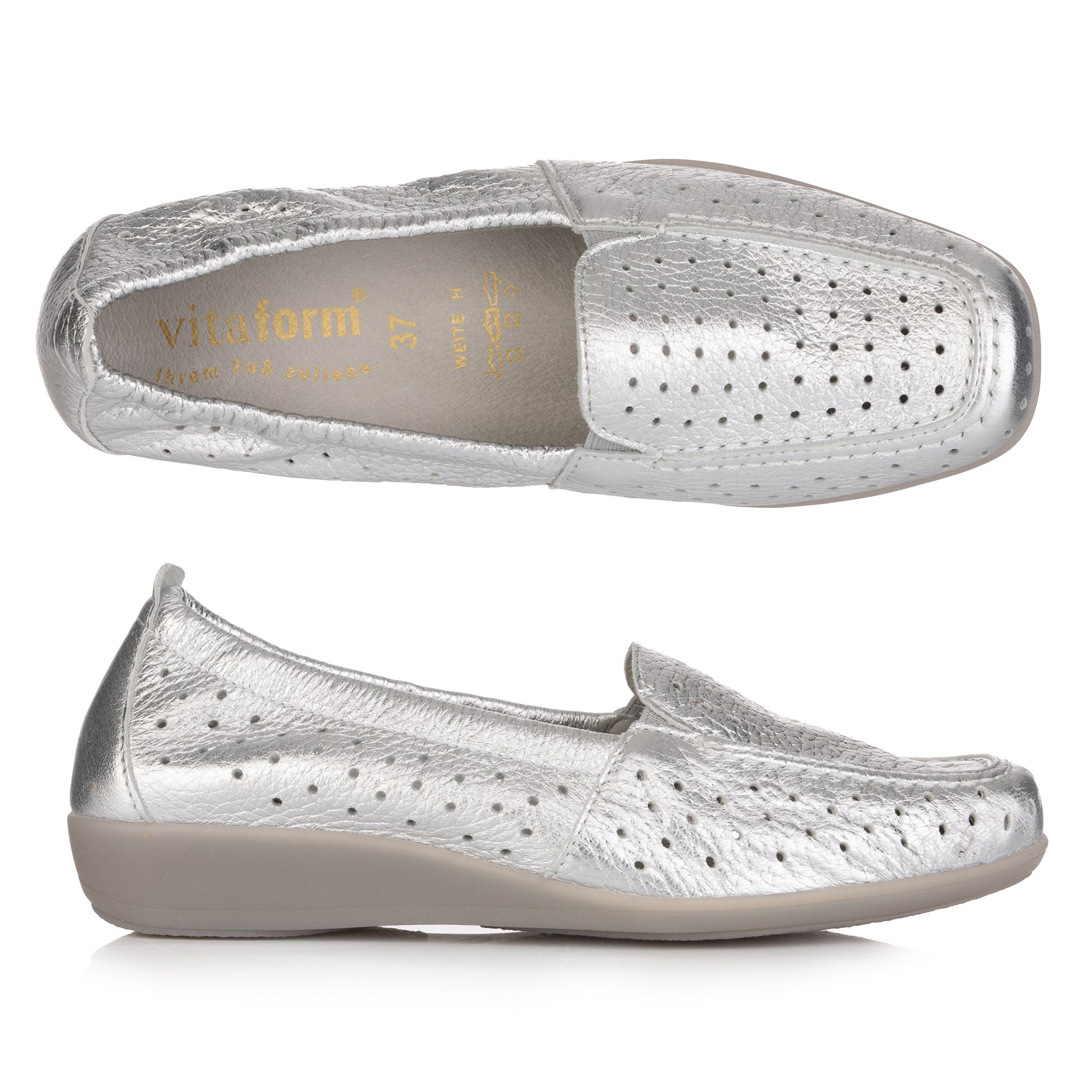 B-Ware VITAFORM Damen-Mokassin Hirschleder Perforation
