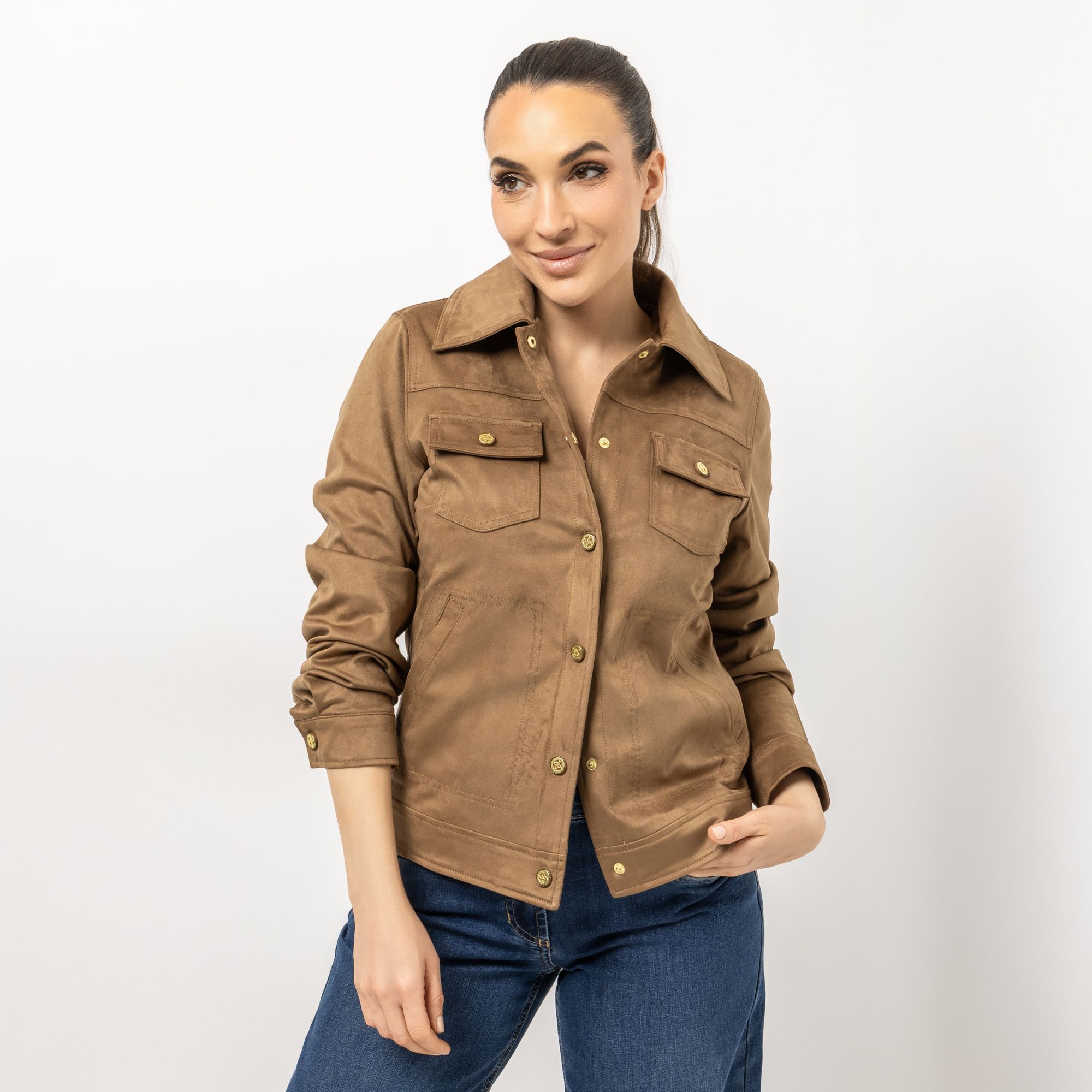 B-Ware DAWID by Dawid Tomaszewski Jacke, Pattentaschen Velourslederimitat