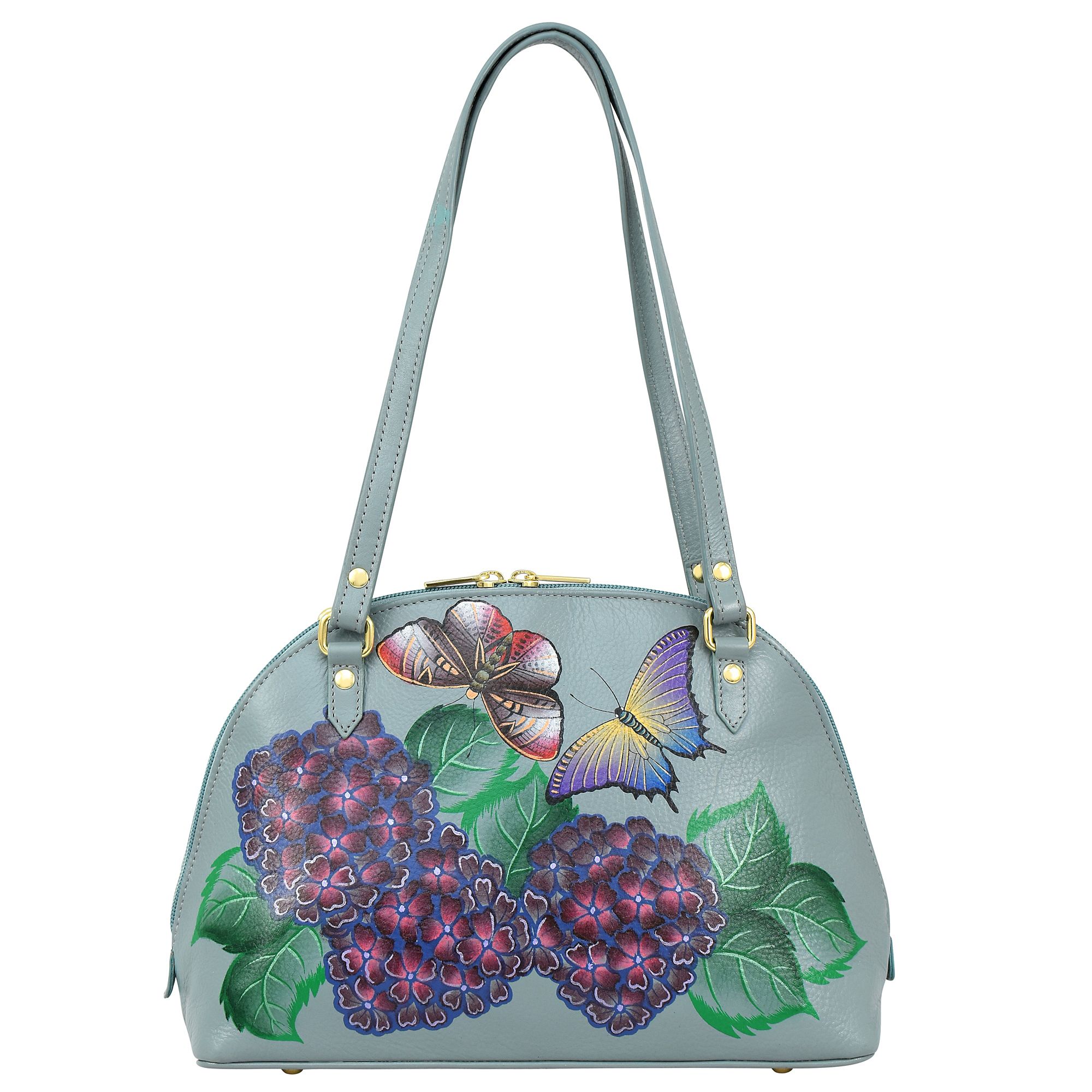 B-Ware ANUSCHKA® Schultertasche echt Leder 2-Wege-Zipper