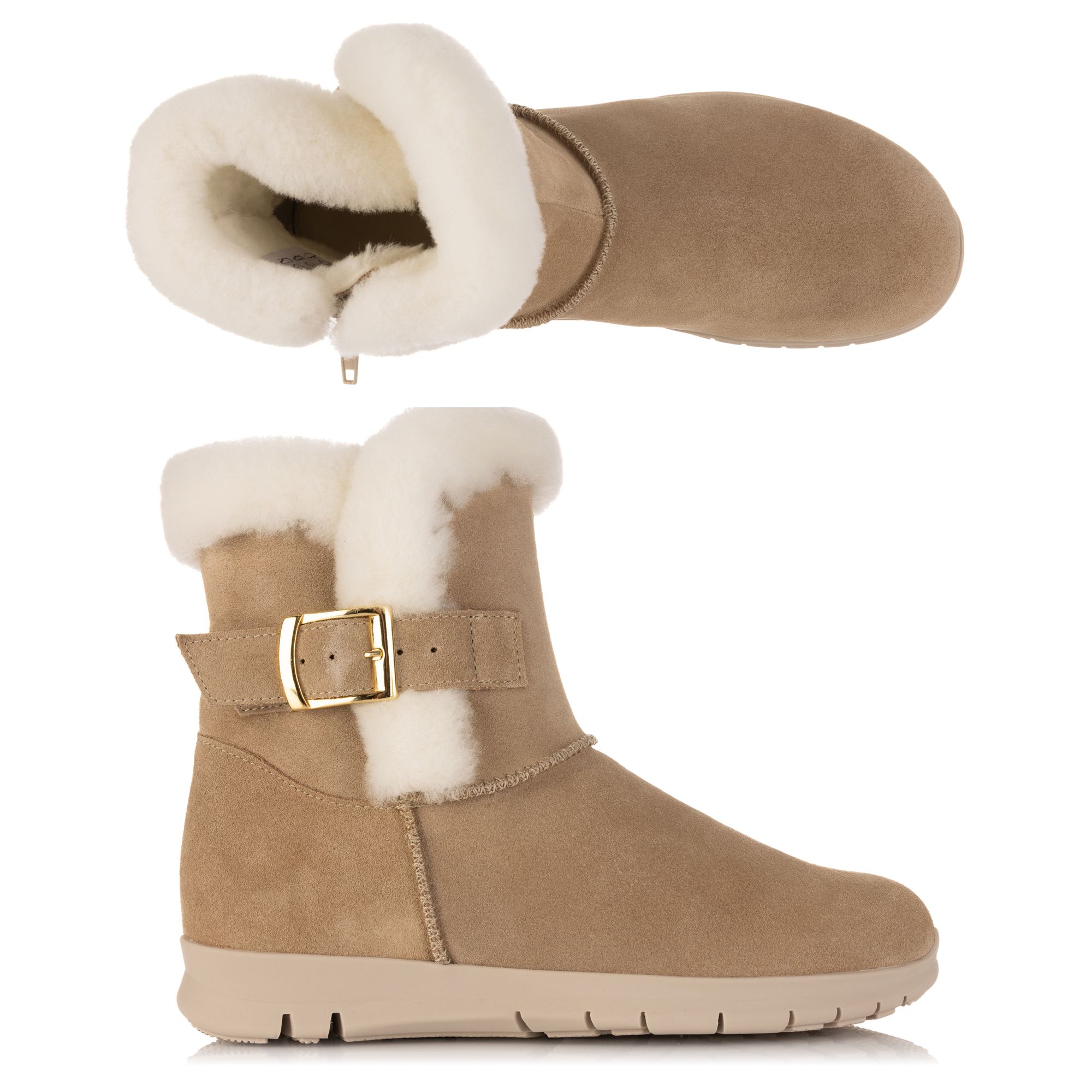 B-Ware VITAFORM Damen-Stiefel Veloursleder Lammfellfutter