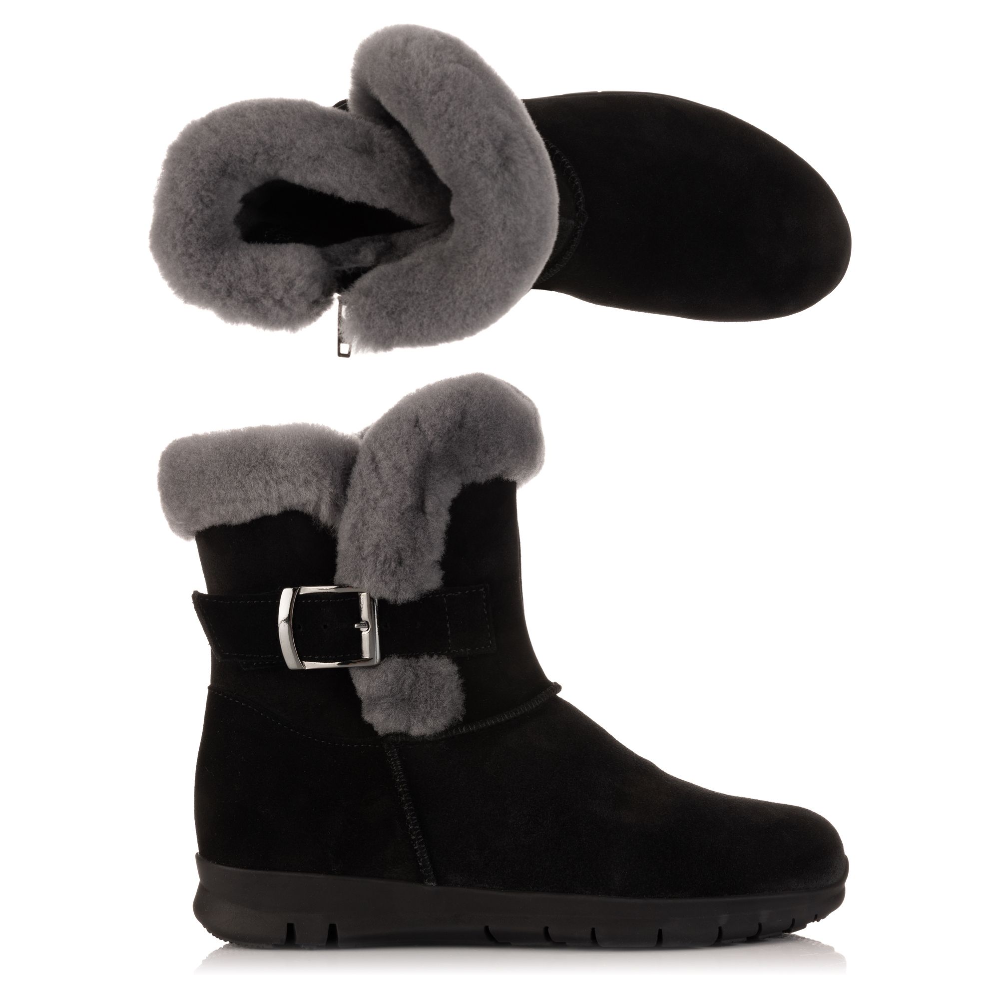 B-Ware VITAFORM Damen-Stiefel Veloursleder Lammfellfutter