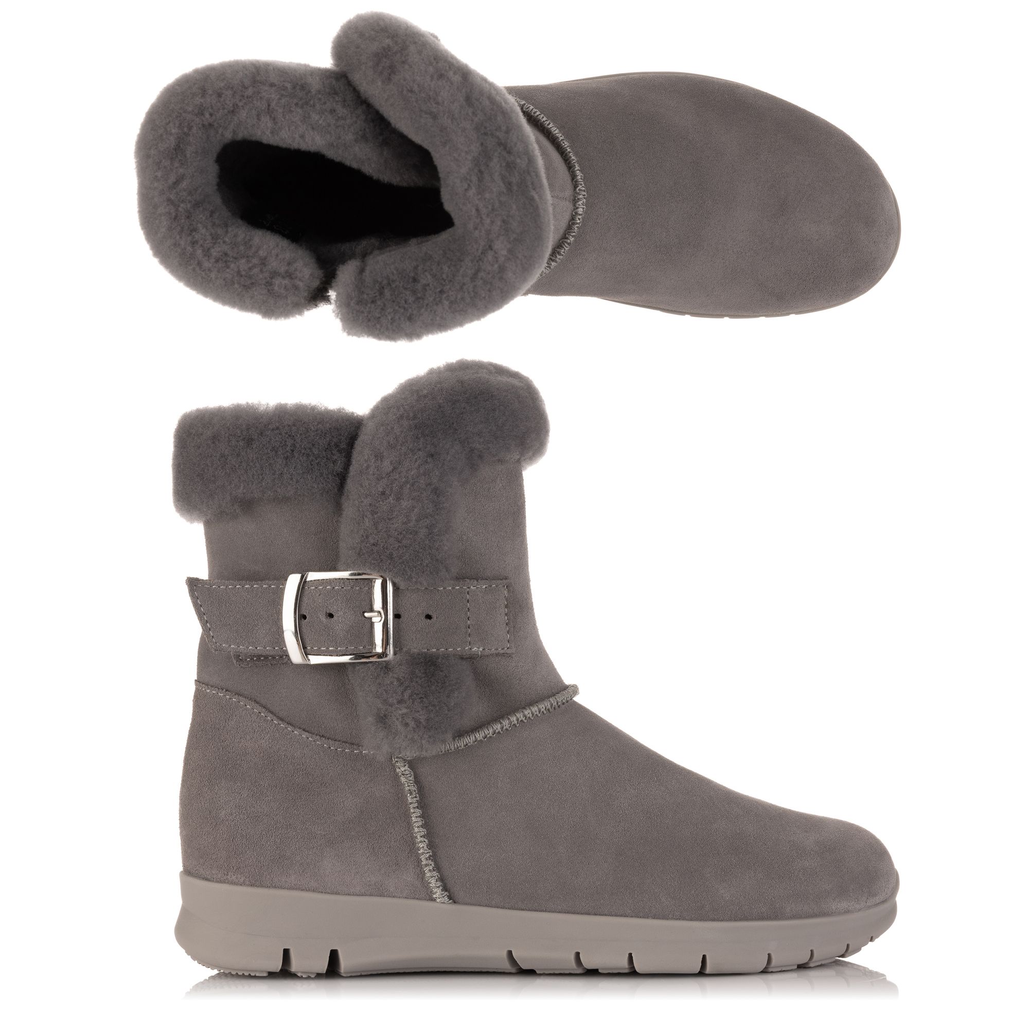 B-Ware VITAFORM Damen-Stiefel Veloursleder Lammfellfutter