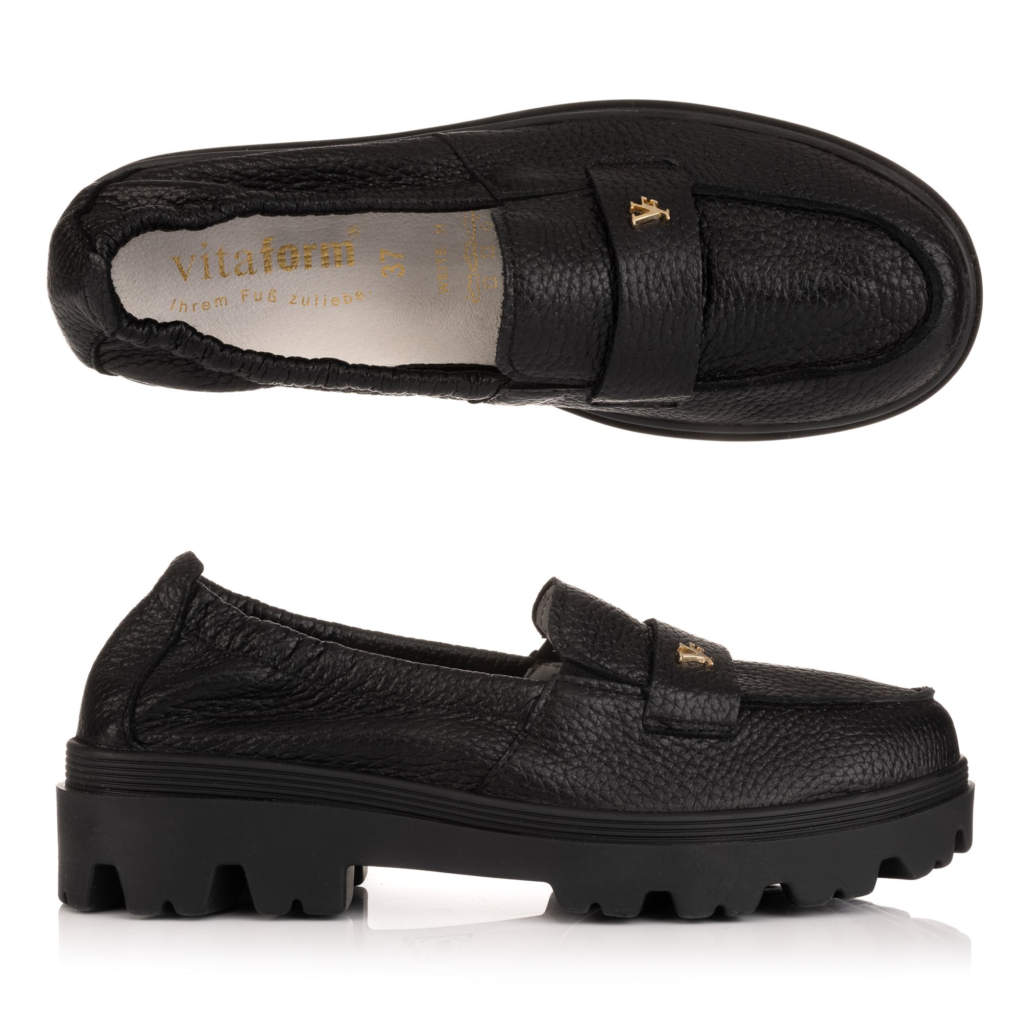 B-Ware VITAFORM Damen-Slipper Hirschleder Schmuckniete