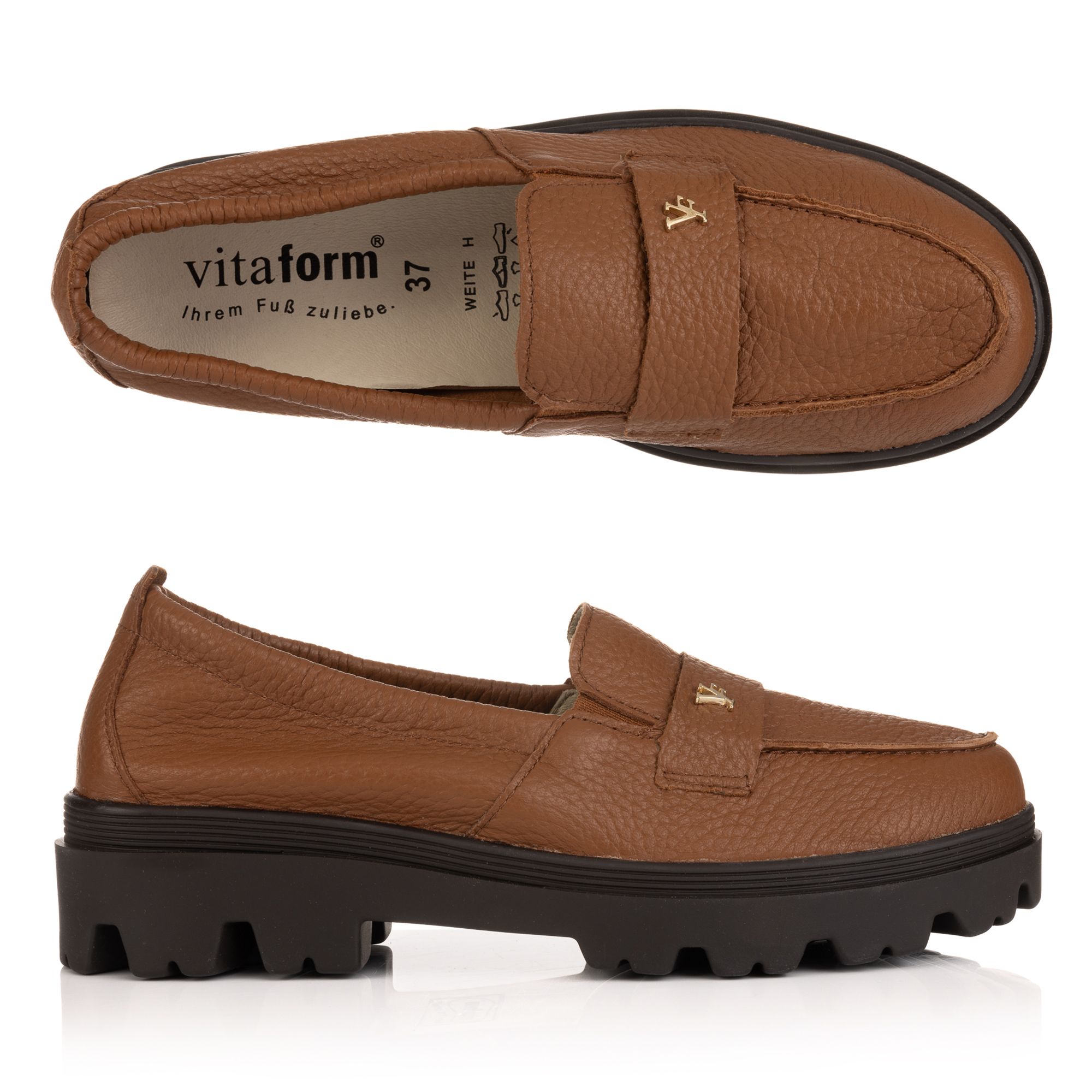B-Ware VITAFORM Damen-Slipper Hirschleder Schmuckniete