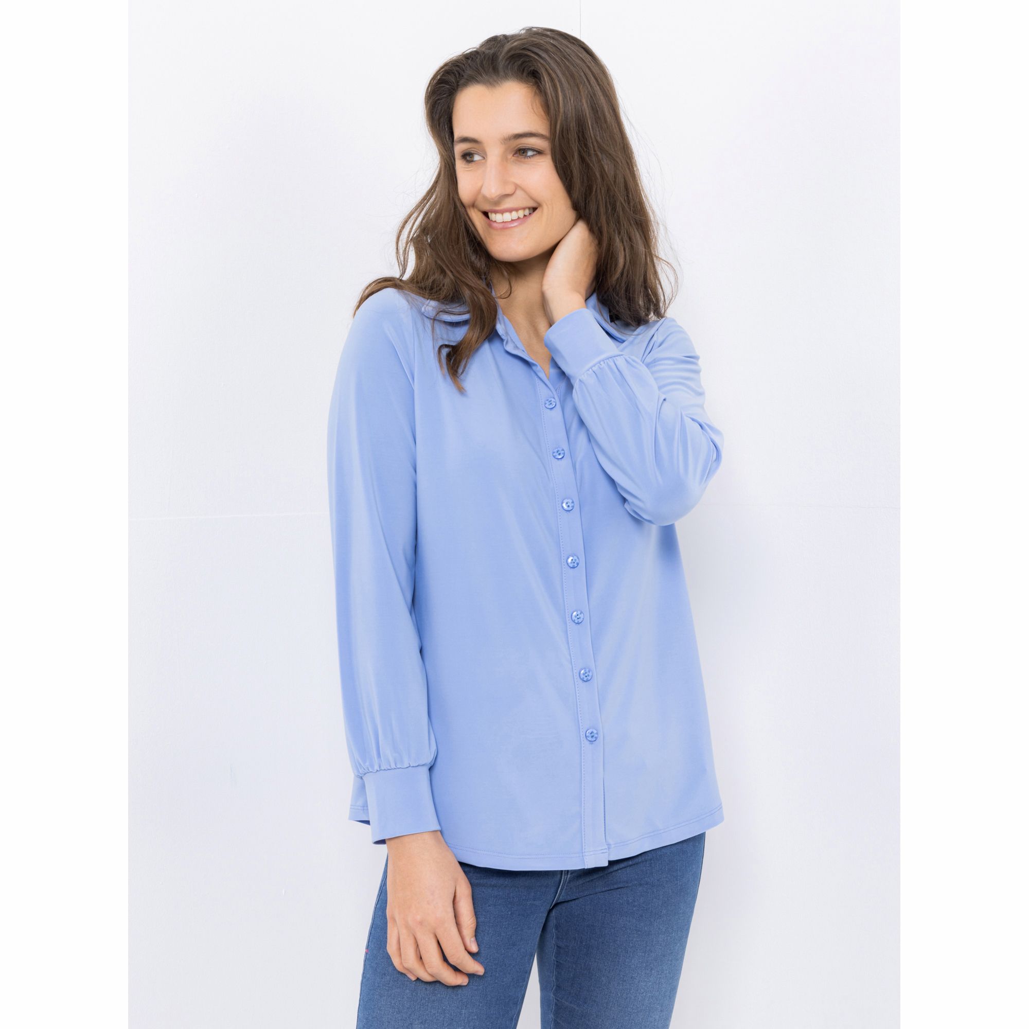 B-Ware KIM & CO. Blusen-Shirt Deluxe Brazil Knit Knopfleiste