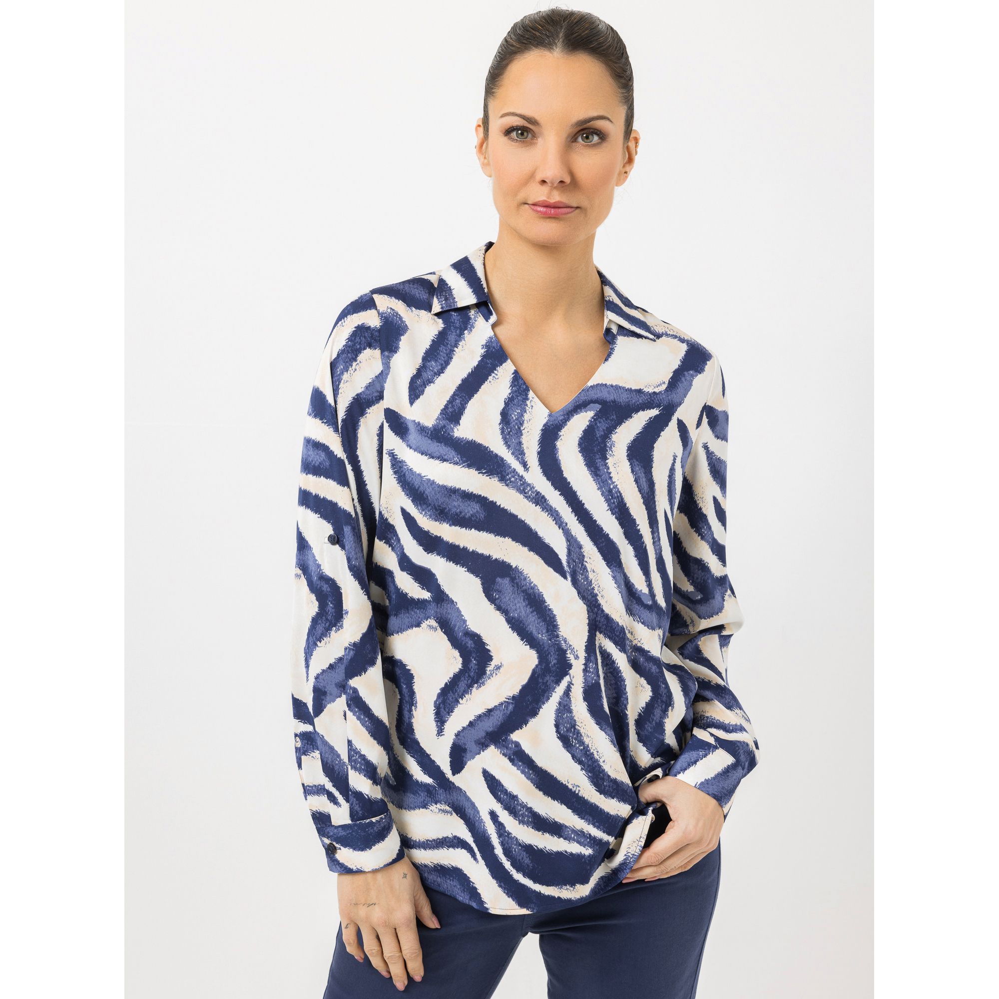 B-Ware STEFFEN SCHRAUT Bluse Blusenkragen Armriegel mit Knopf