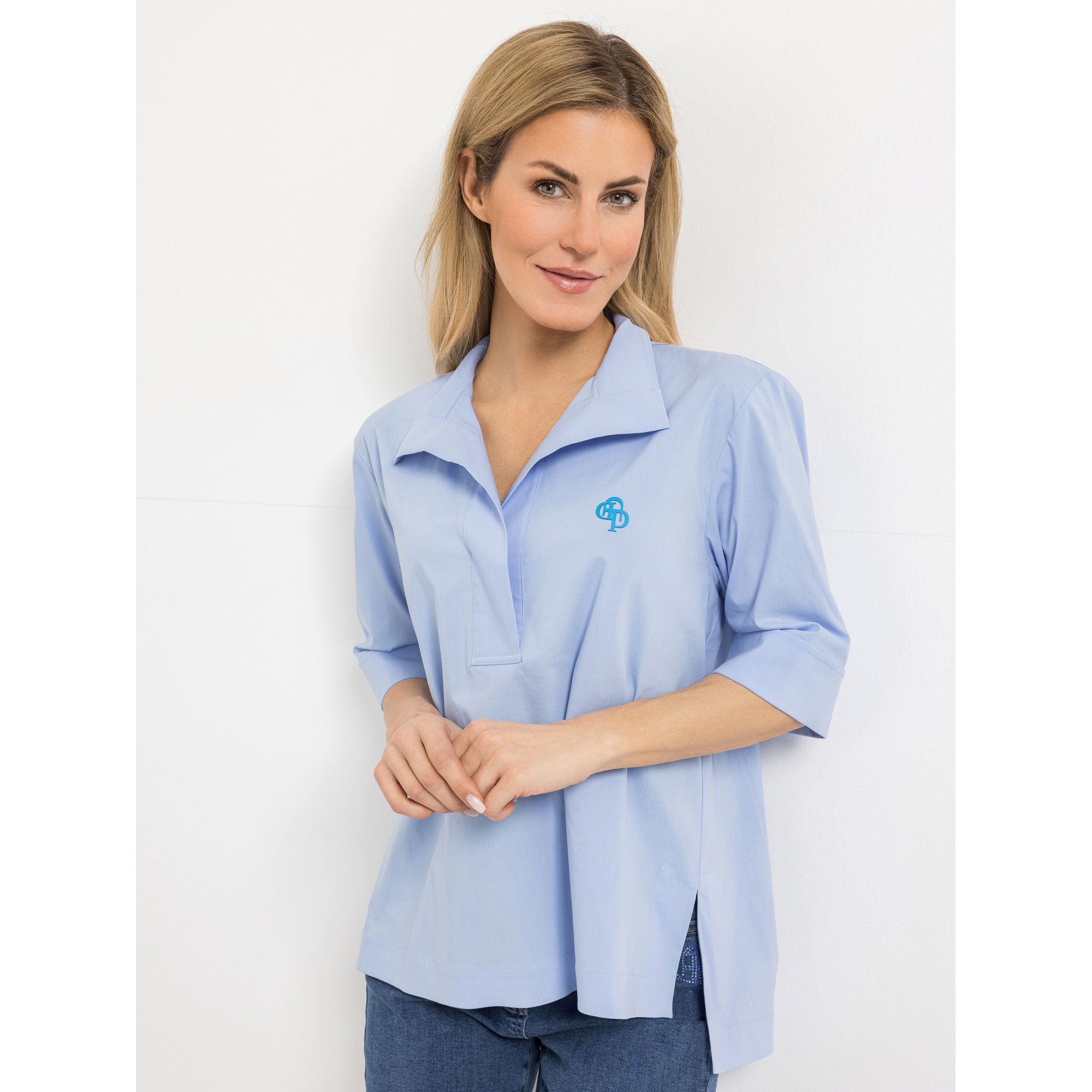 B-Ware AMINATI® Bluse, 3/4-Arm Zierkragen Seitenschlitze