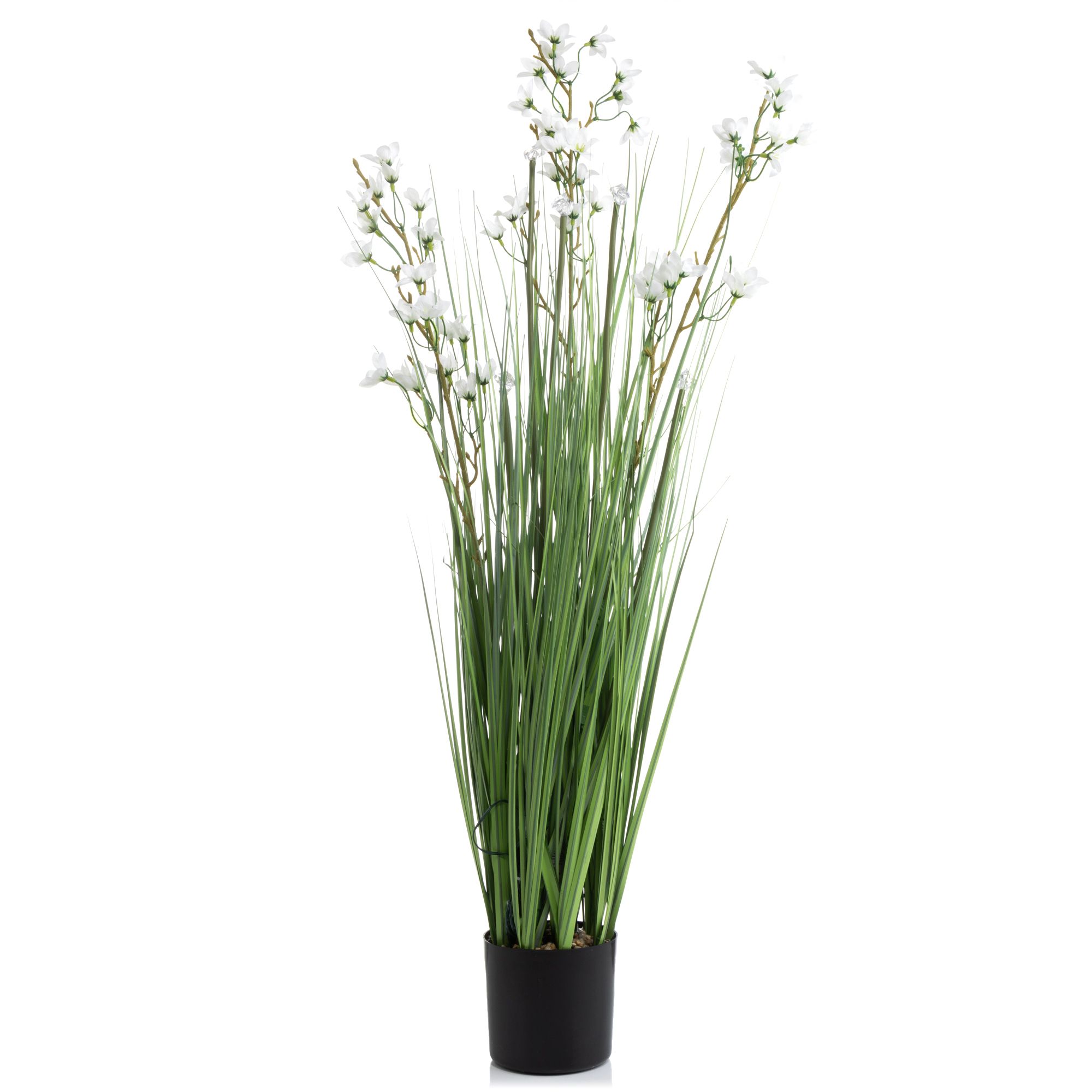 B-Ware LUMIDA Flora künstl. Dekogras mit Deko-Blüten 5h-Timerfunktion