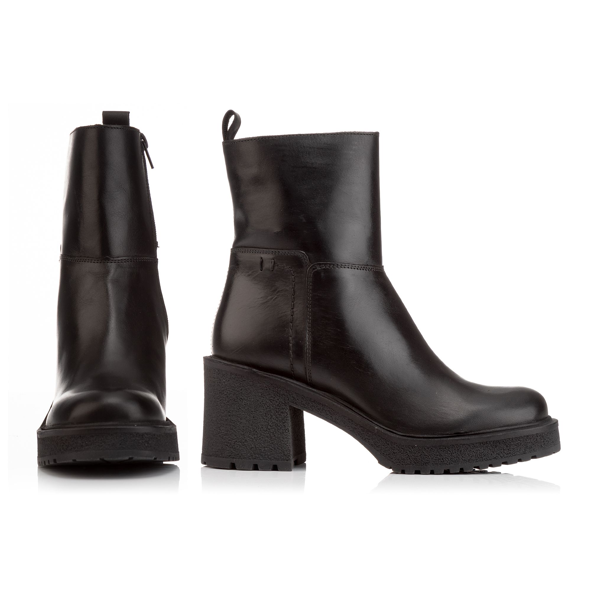 B-Ware VIA MILANO Damen-Stiefelette echt Leder seitl. Reißverschluss