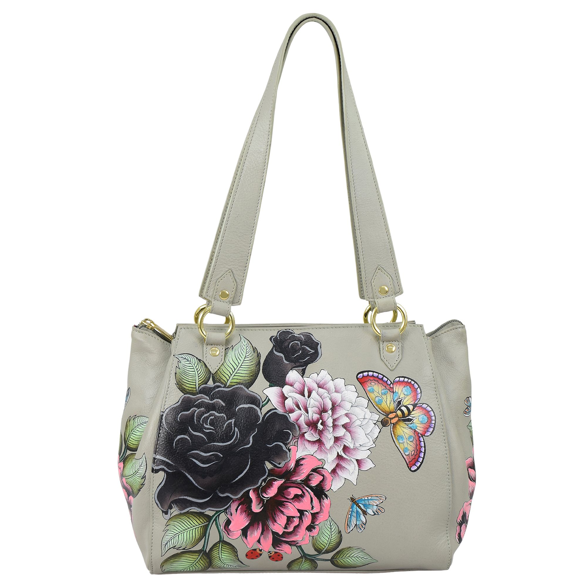 B-Ware ANUSCHKA® Medium Shopper echt Leder 3 Hauptfächer