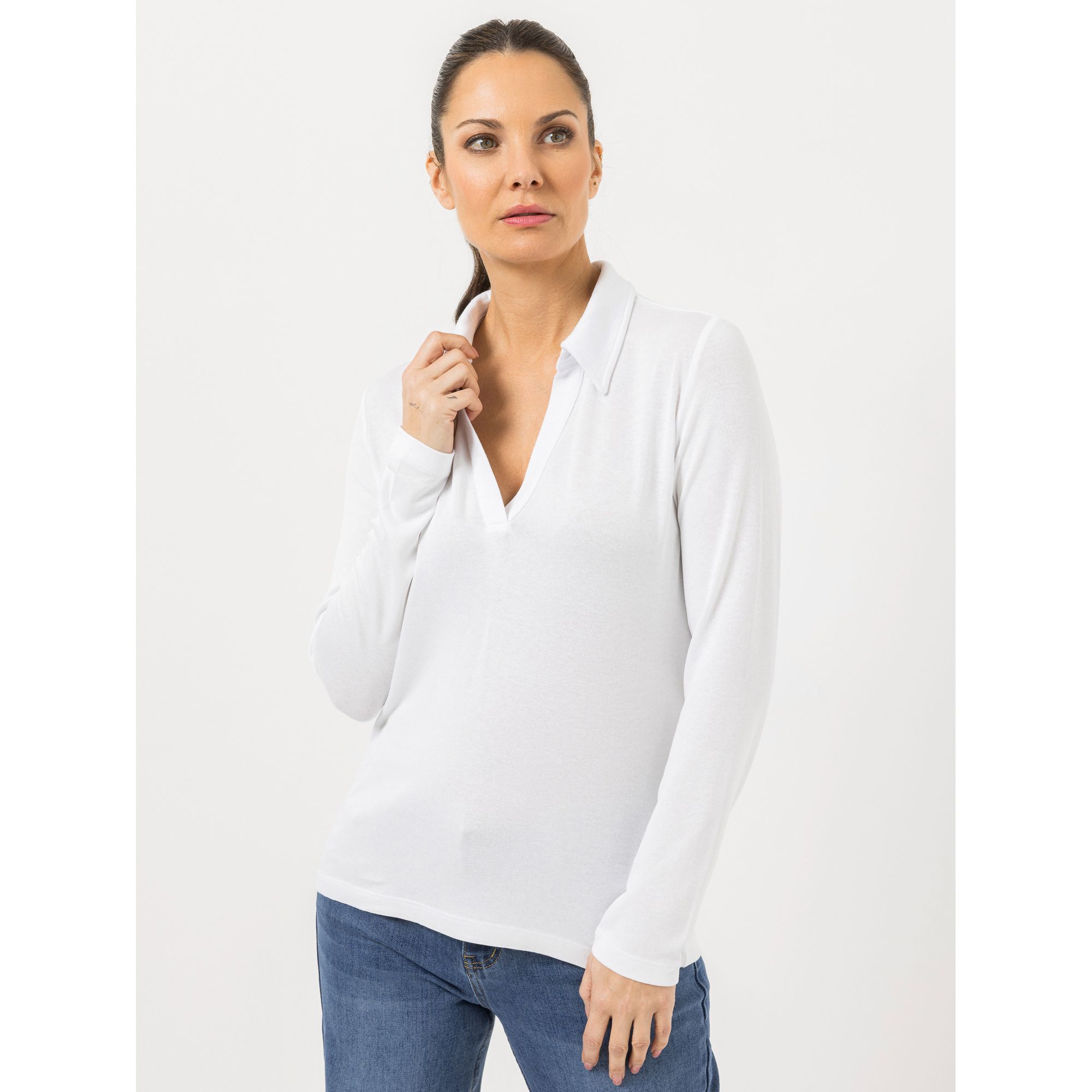 B-Ware STEFFEN SCHRAUT Pullover, Feinstrick Hemdkragen mit ECOVERO Viskose