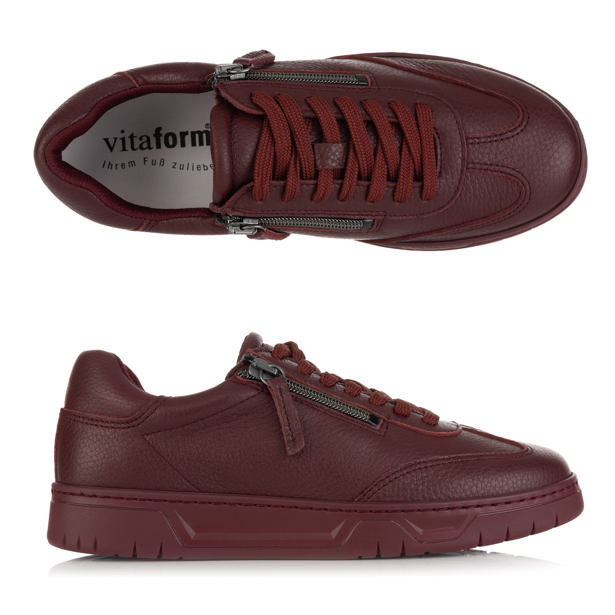 B-Ware VITAFORM Damen-Sneaker Hirschleder 2 Reißverschlüsse