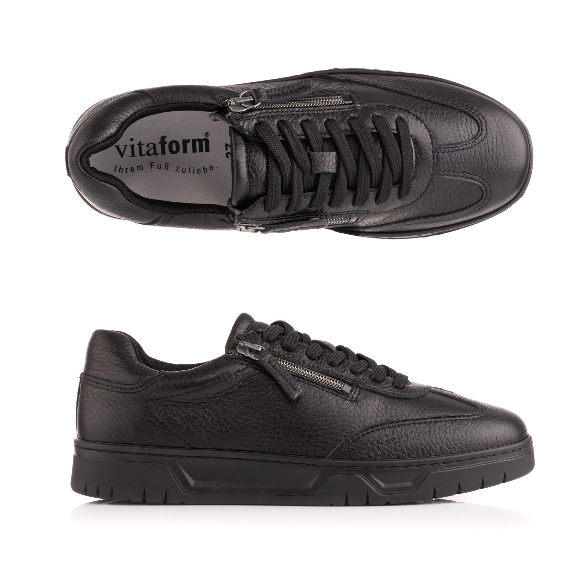 B-Ware VITAFORM Damen-Sneaker Hirschleder 2 Reißverschlüsse