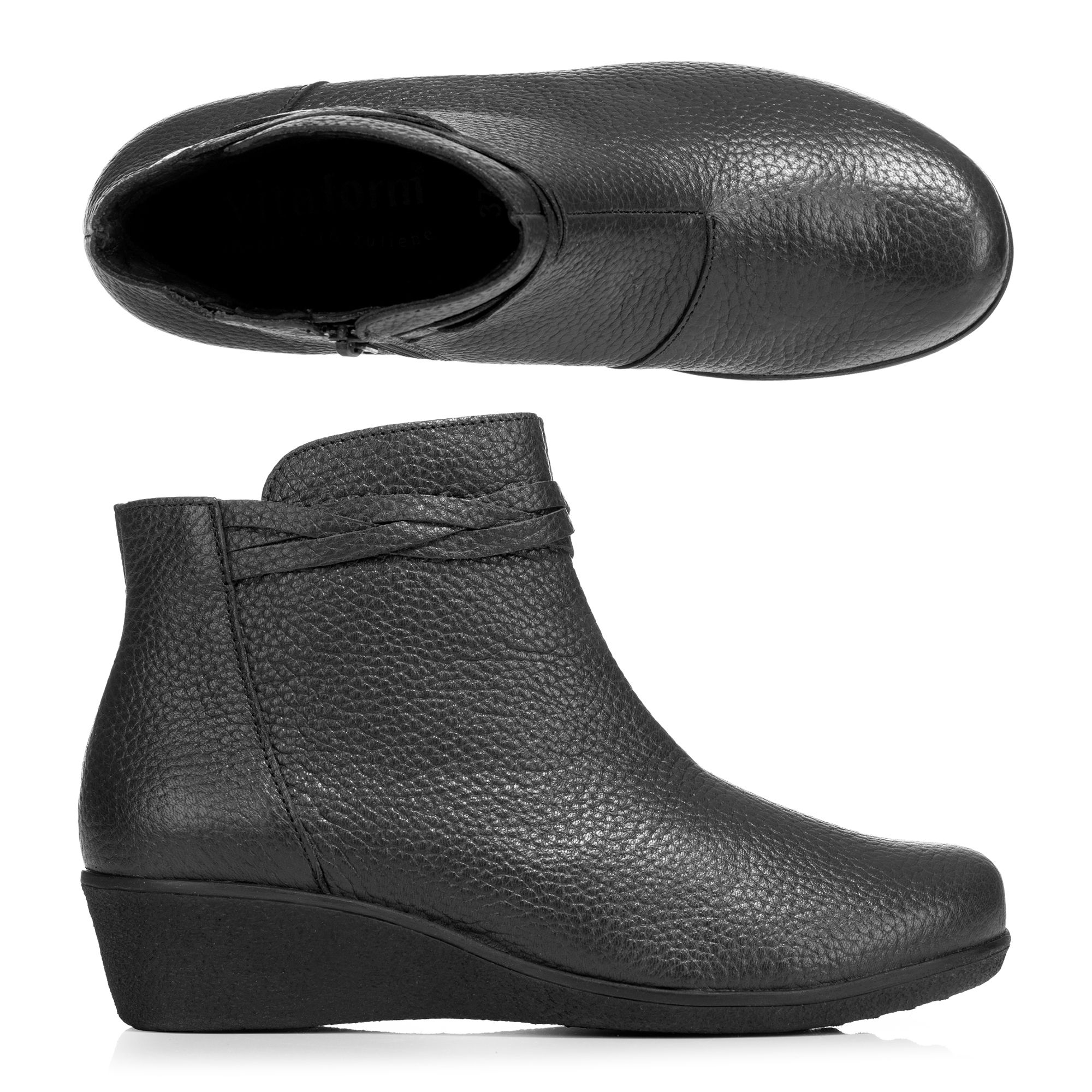 B-Ware VITAFORM Damen-Stiefelette Hirschleder Flechtriemen