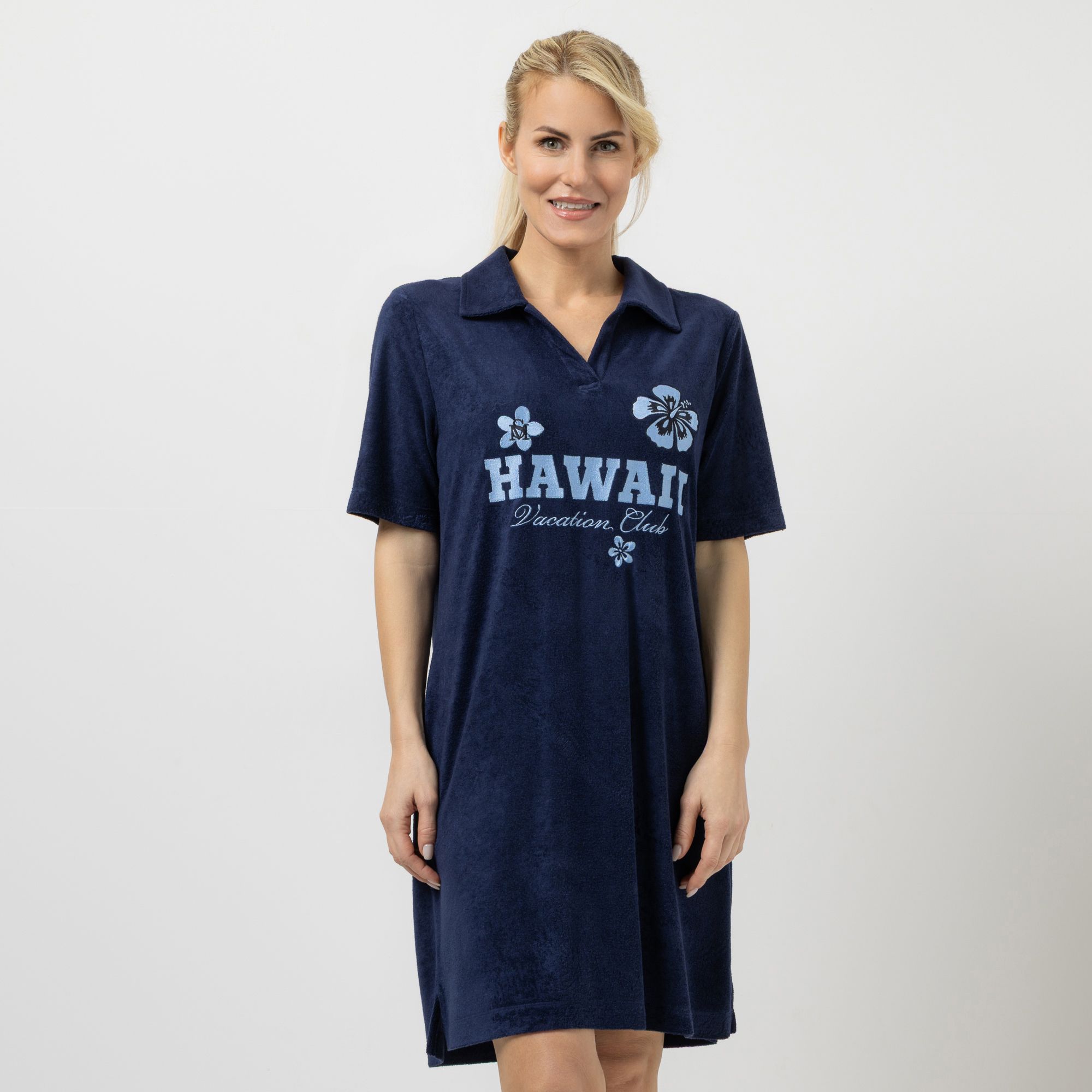 B-Ware SCHIFFHAUER MUNICH® Kleid 1/2-Arm Hemdkragen Stickerei