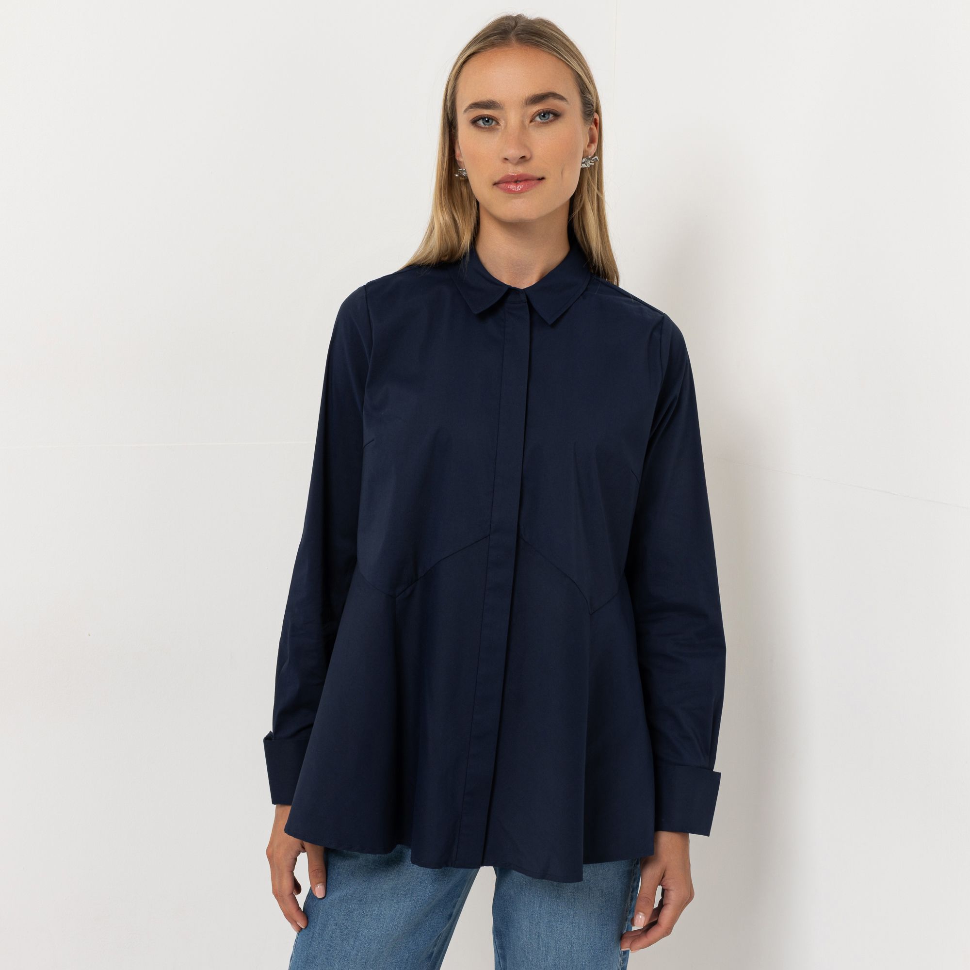 B-Ware STEFFEN SCHRAUT Bluse Hemdkragen dekorative Manschette