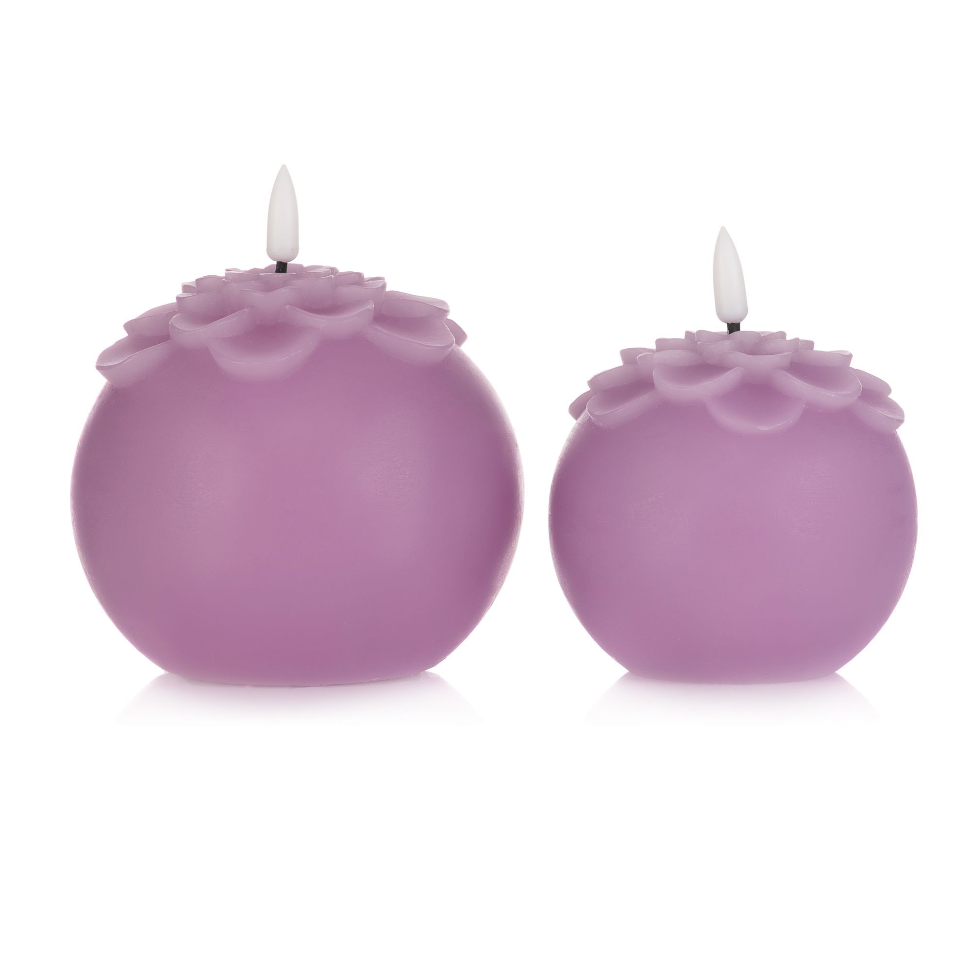 B-Ware ELAMBIA 2 LED-Kugelkerzen Blüten-Ornament Flamme Luma, Timer