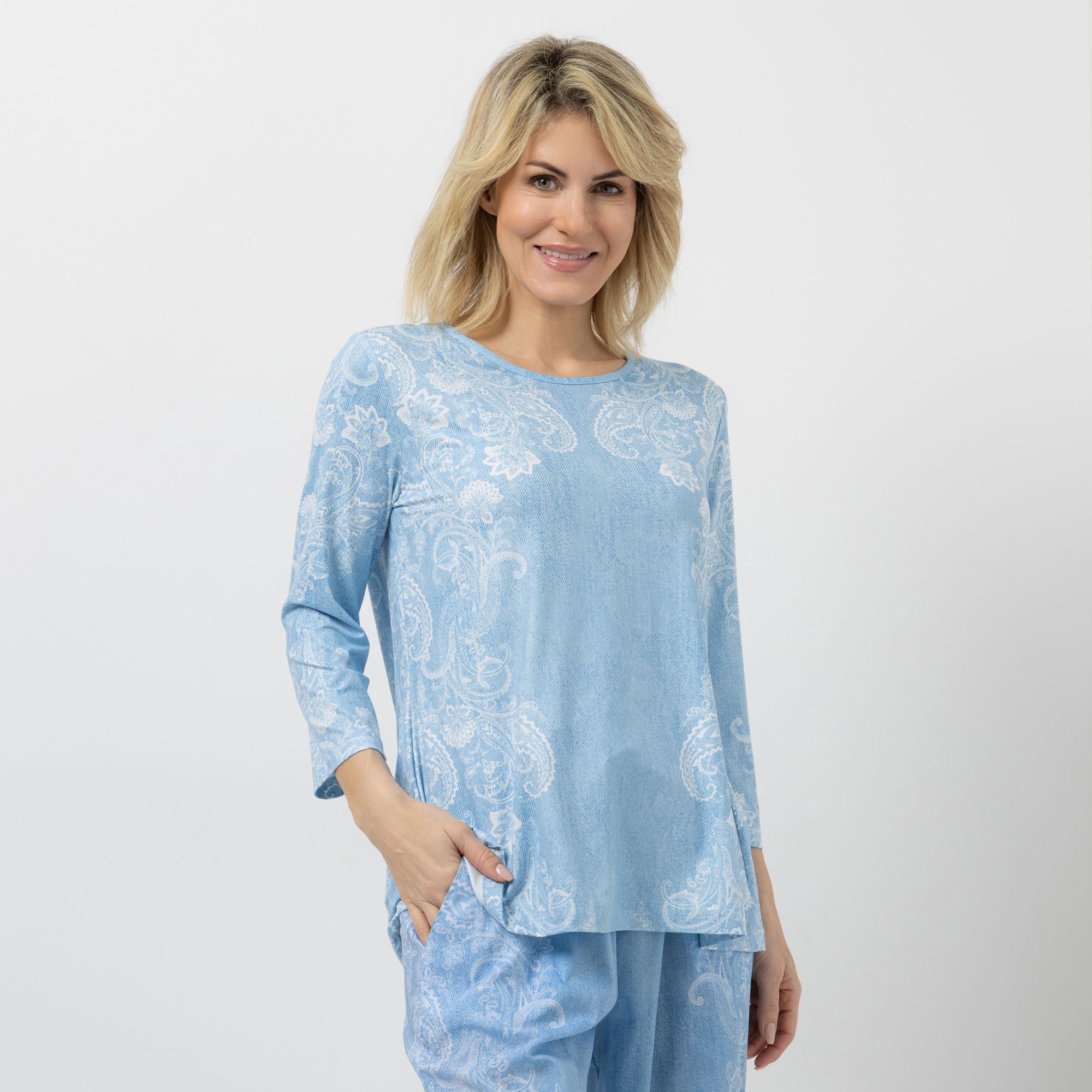 B-Ware SCHIFFHAUER MUNICH® Shirt 3/4-Arm Rundhalsausschnitt ausgestellter Arm