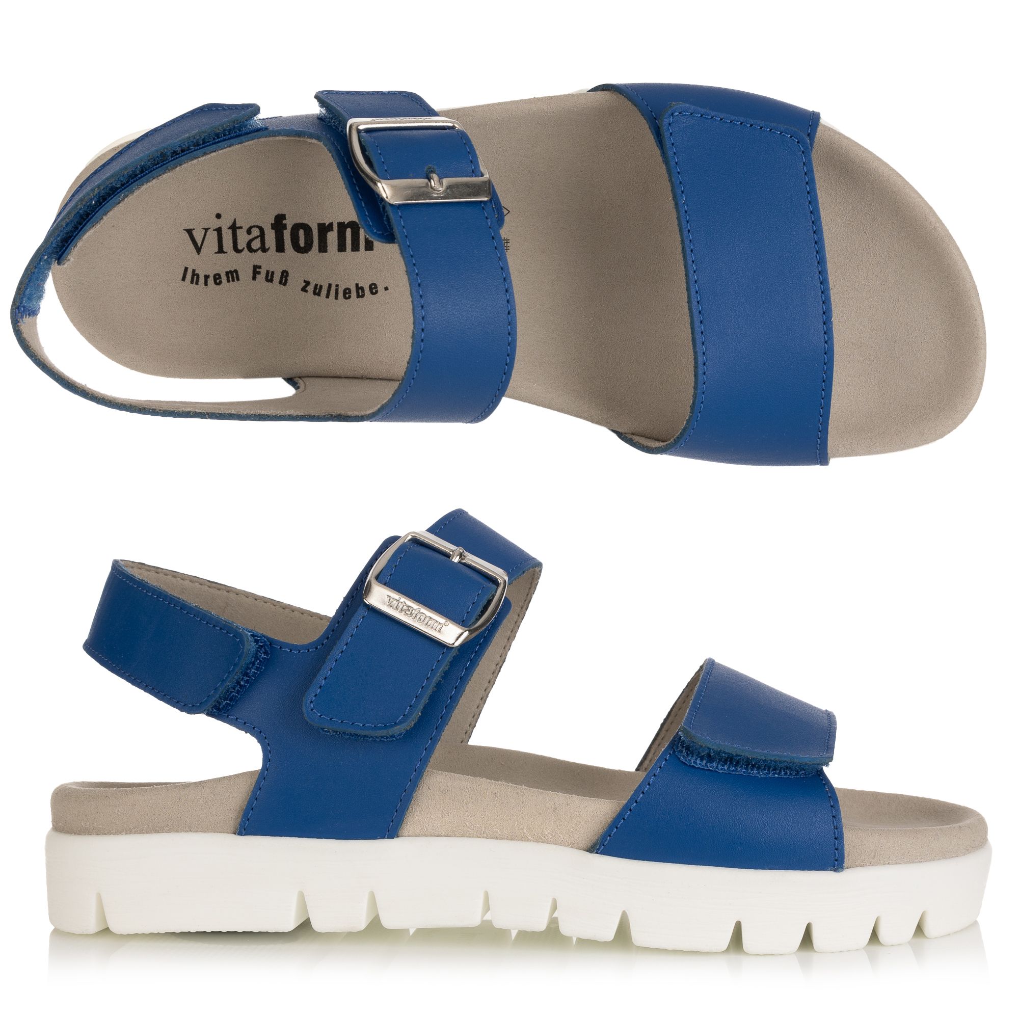 B-Ware VITAFORM Damen-Sandalette Nappaleder Klettverschlüsse