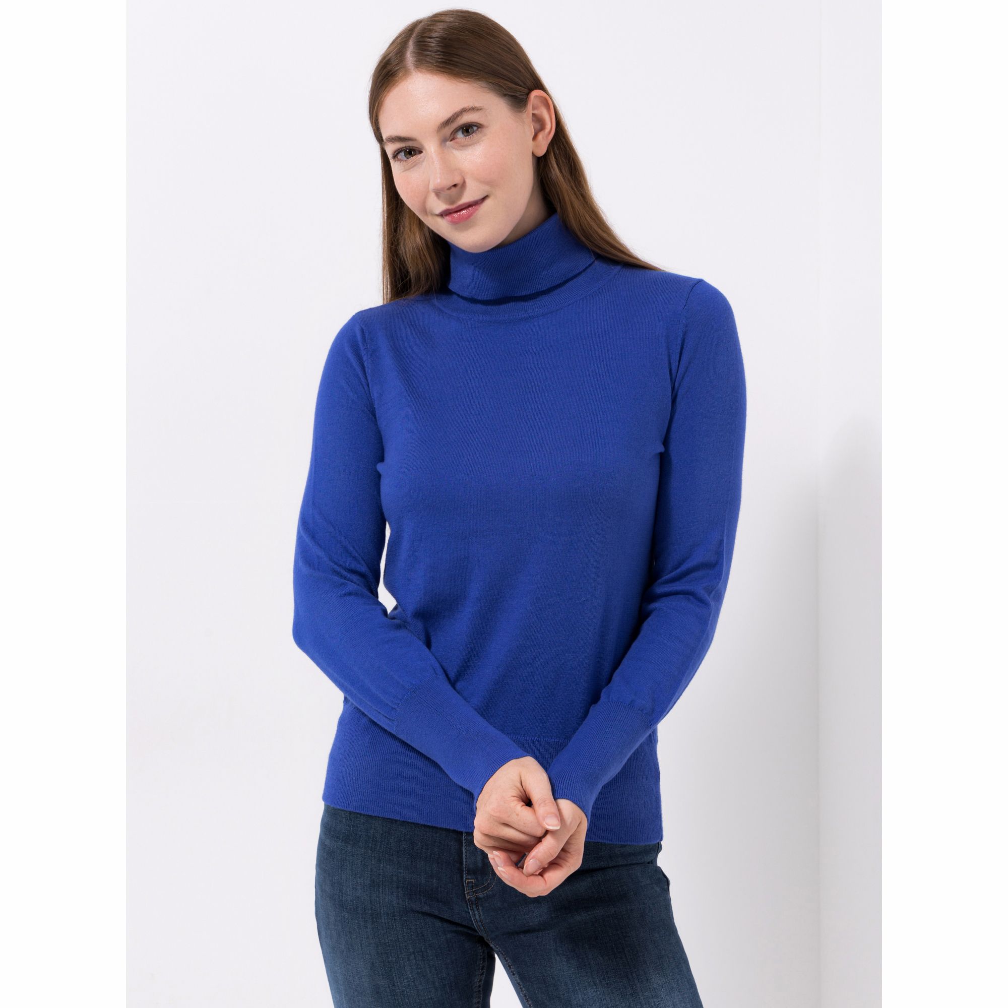 B-Ware EVA LUTZ Pullover Rollkragen Rippenbundabschluss
