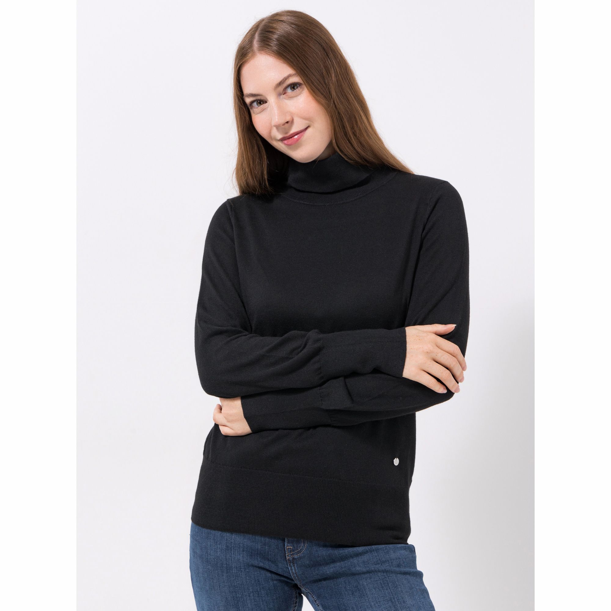 B-Ware EVA LUTZ Pullover Rollkragen Rippenbundabschluss