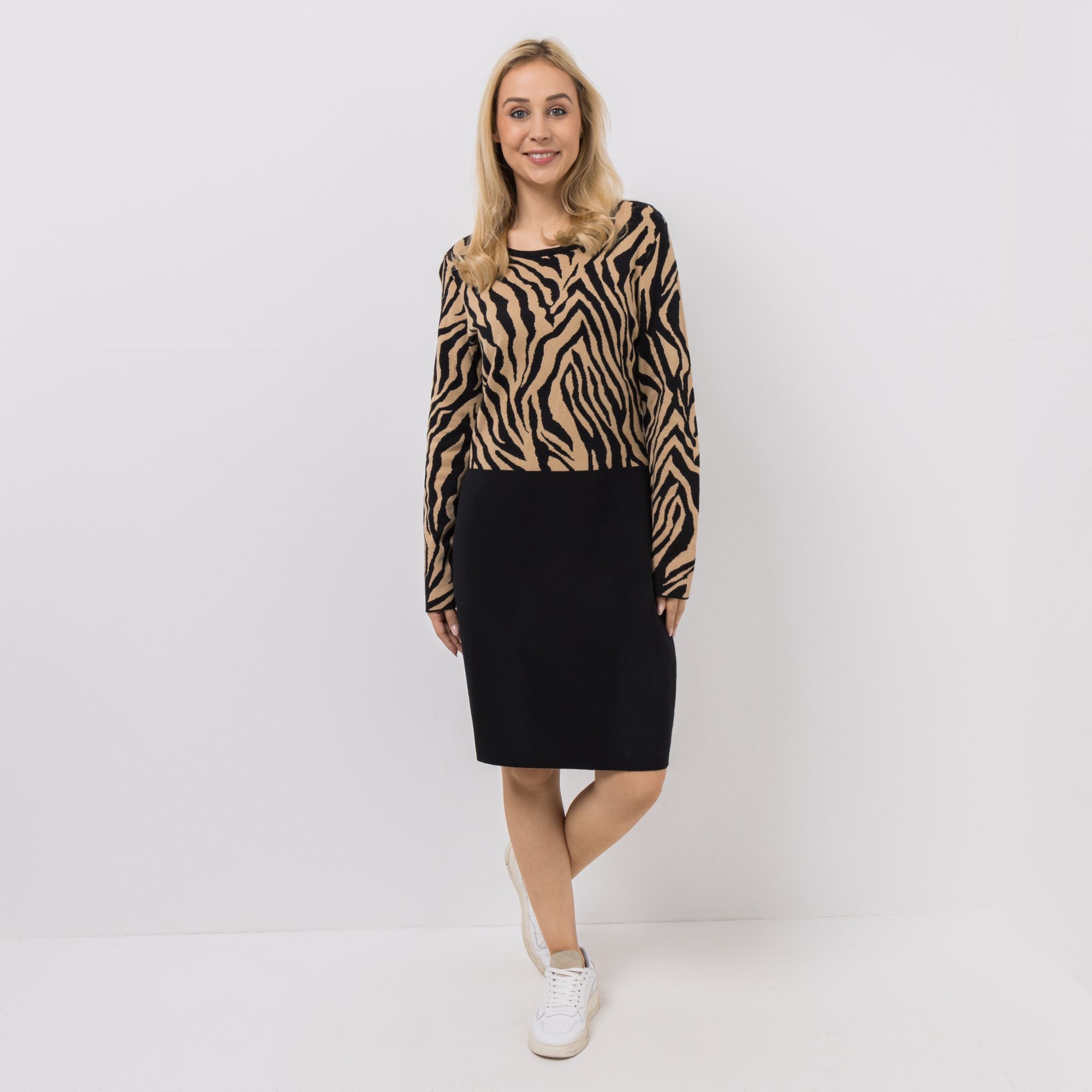 B-Ware DINE 'N' DANCE Strickkleid, 1/1-Arm Rundhalsausschnitt Streifen