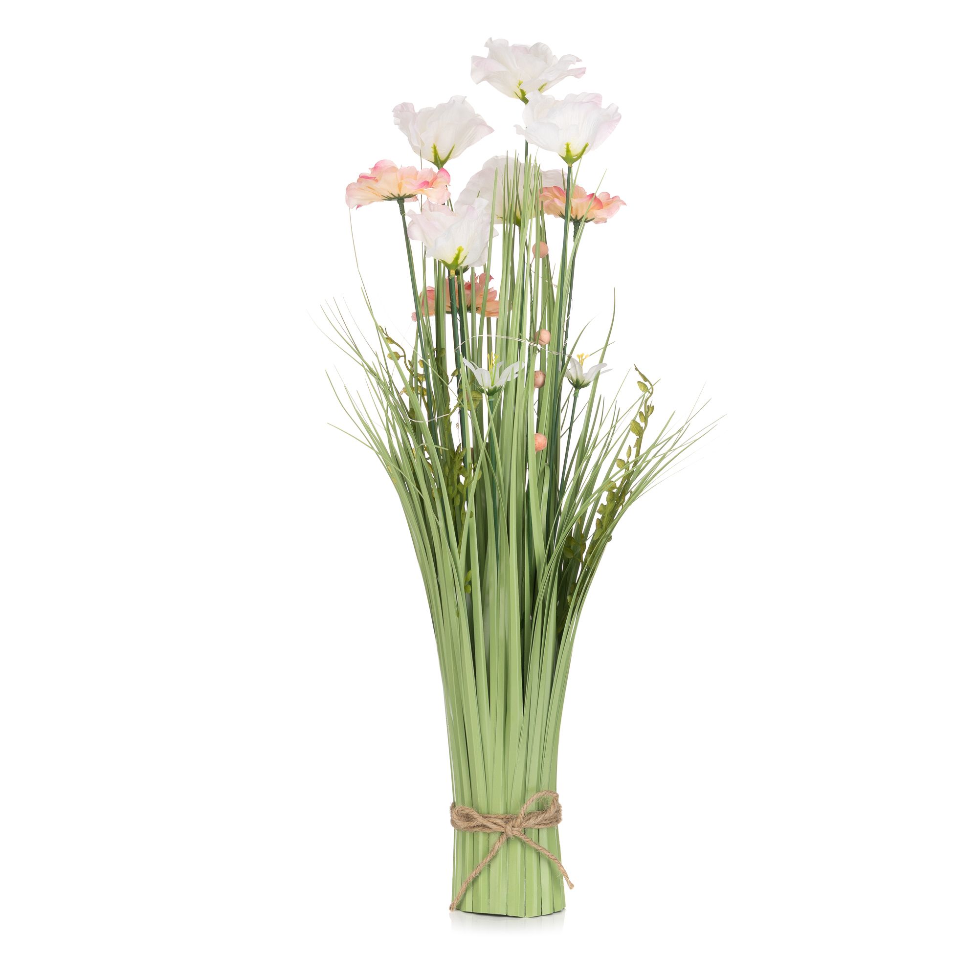 B-Ware LUMIDA Flora künstl. Dekogras mit Blütendeko outdoorgeeignet