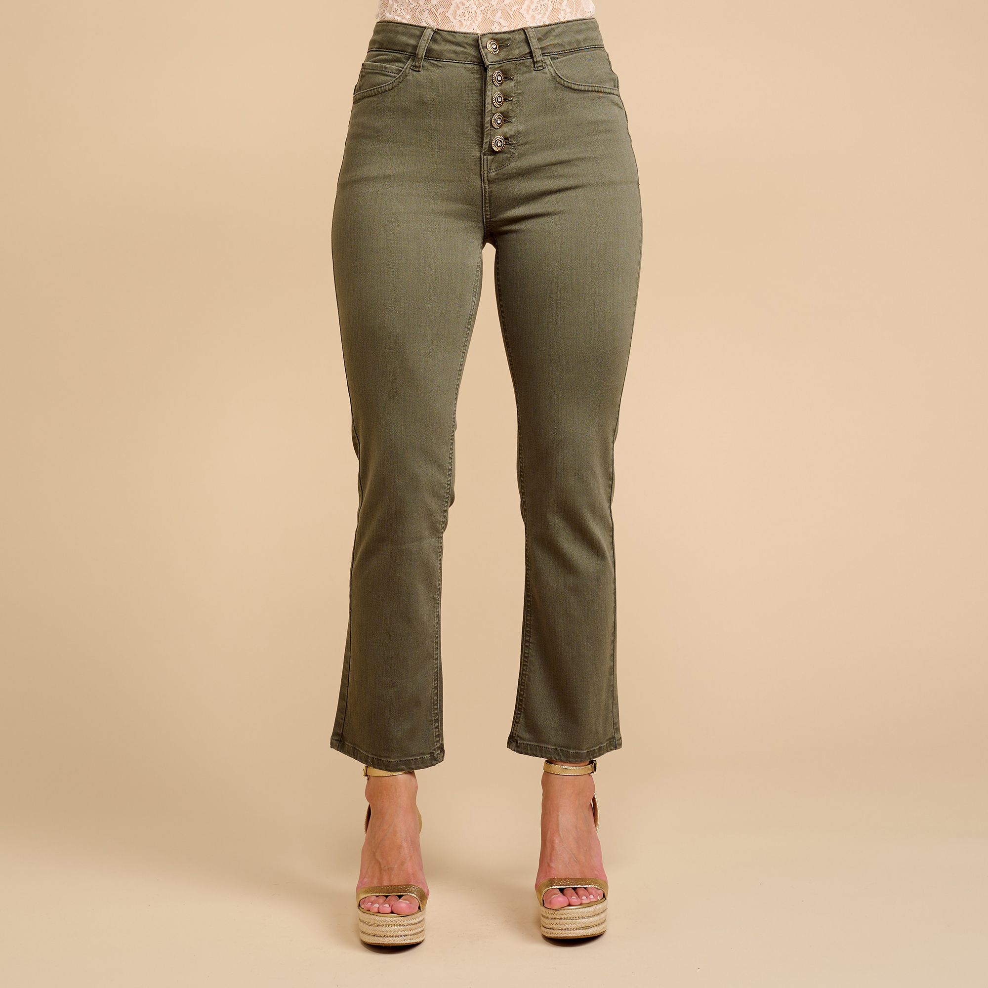 B-Ware SCHIFFHAUER MUNICH® Jeans, 7/8 Länge Happiness mit Schmuckknöpfen