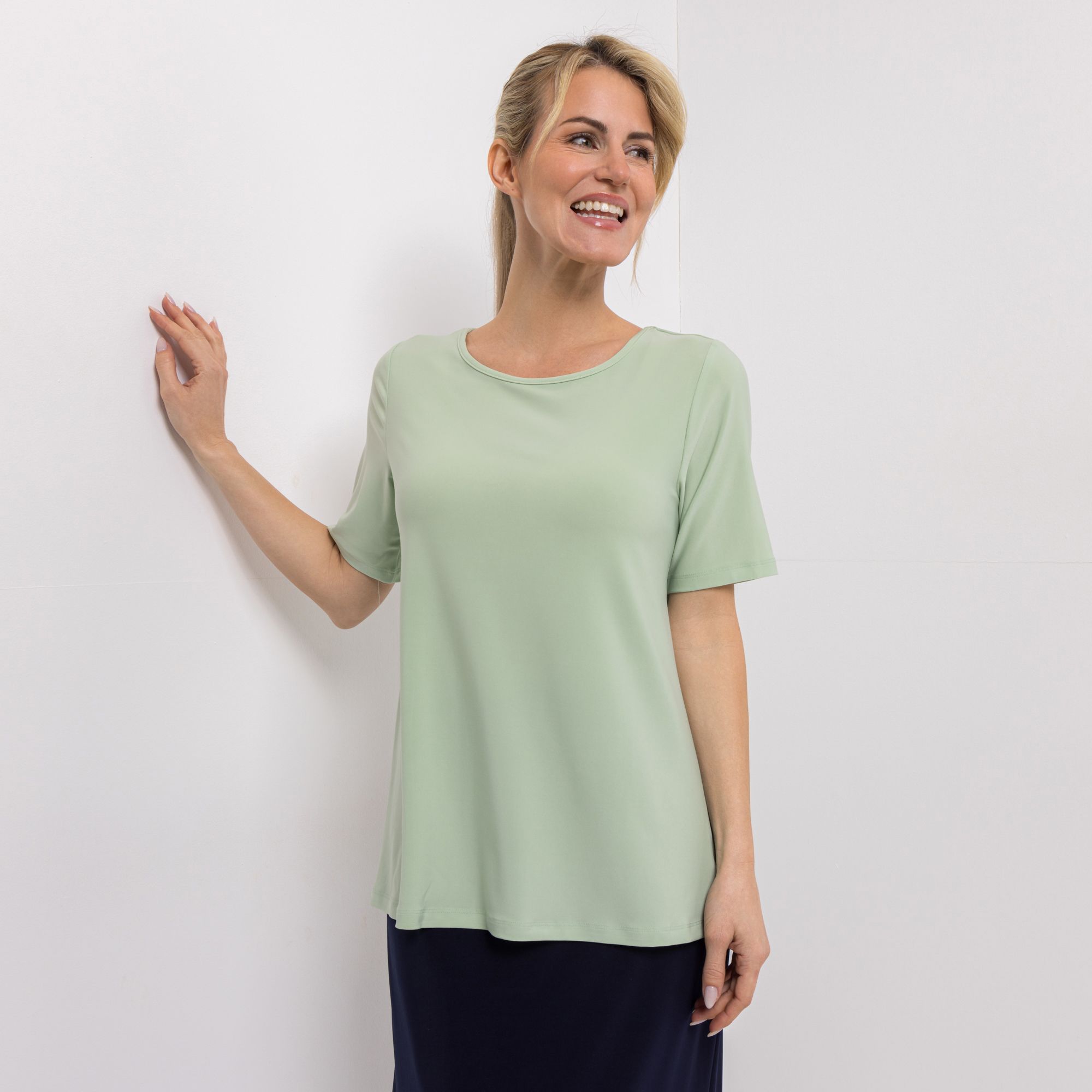 B-Ware KIM & CO. Shirt, 1/2-Arm Brazil Knit Jersey Rundhalsausschnitt