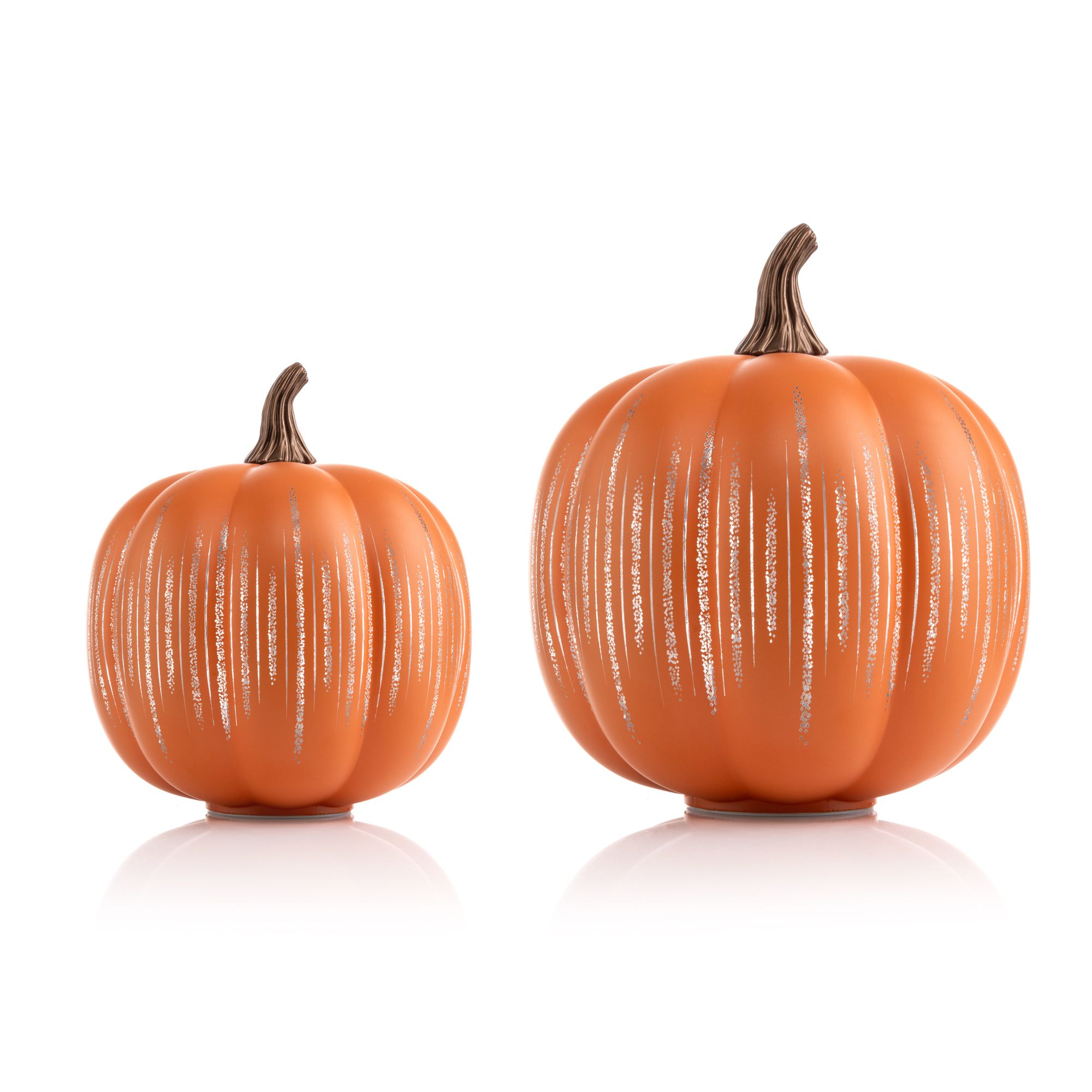 B-Ware LUMIDA Casa 2 LED-Glaskürbisse Laser-Cut-Design integr. Lichterkette