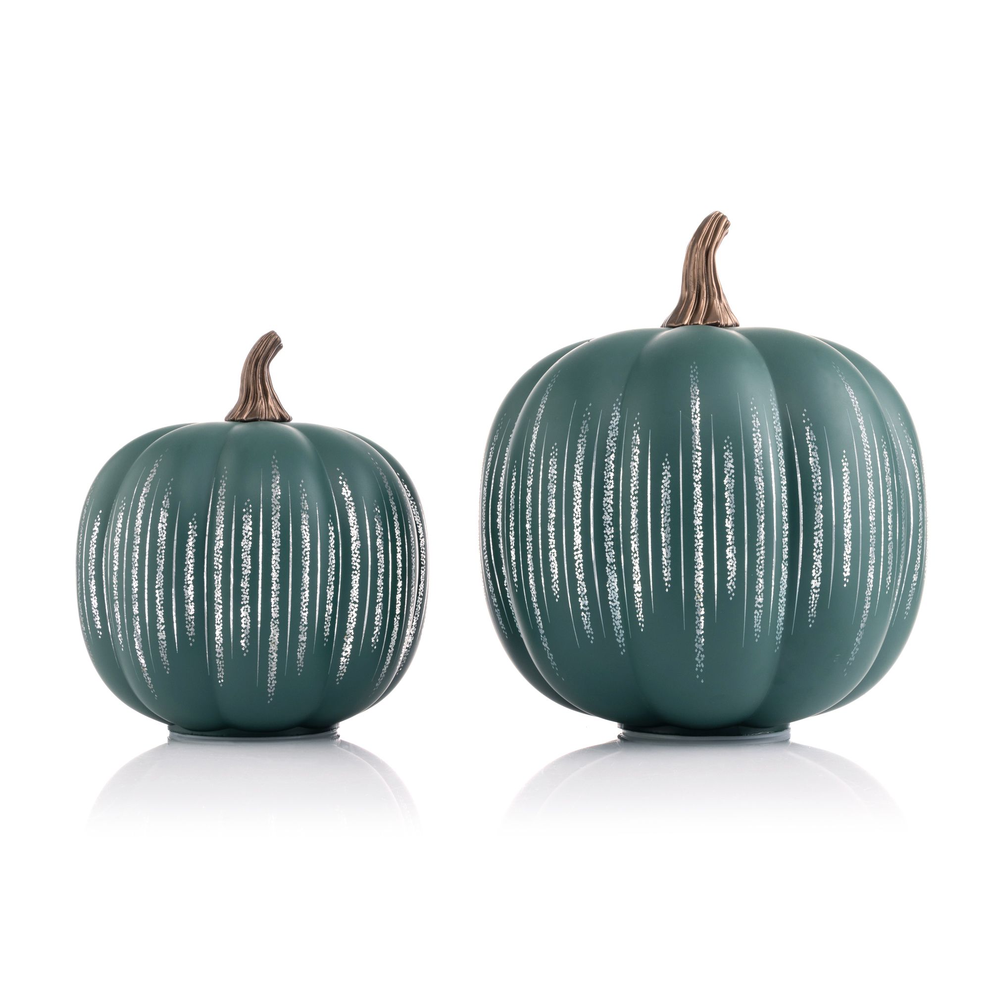 B-Ware LUMIDA Casa 2 LED-Glaskürbisse Laser-Cut-Design integr. Lichterkette