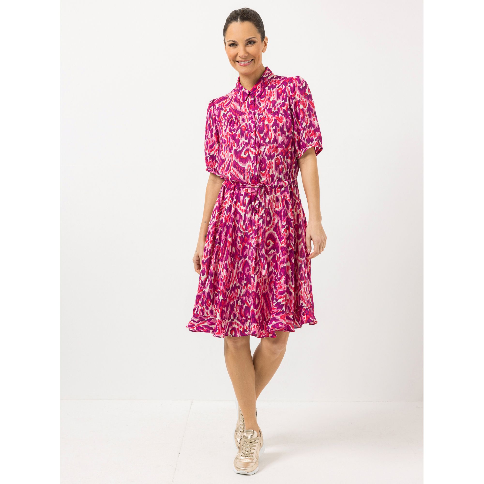 B-Ware STEFFEN SCHRAUT Kleid, langer Halbarm Blusenkragen halbe Knopfleiste