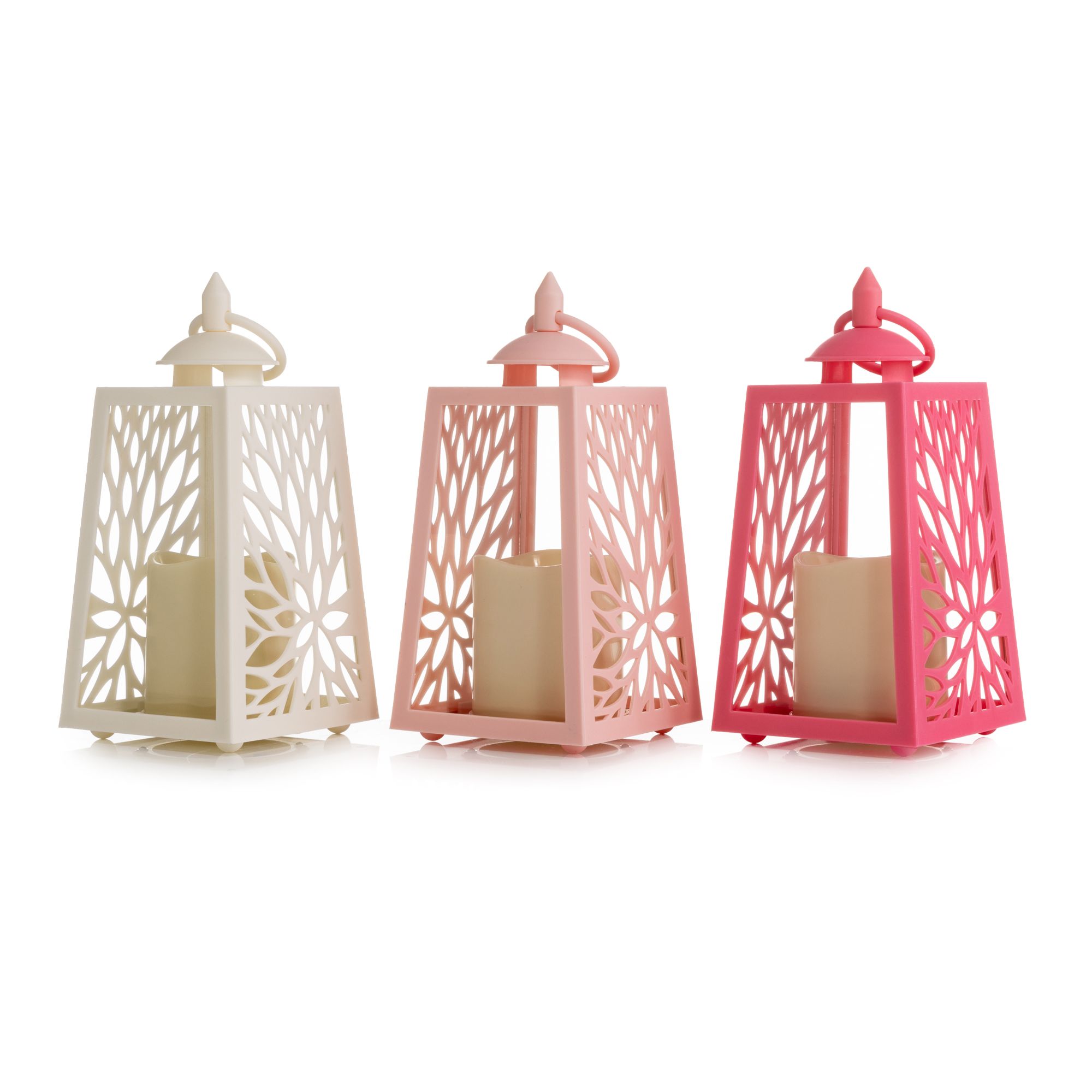 B-Ware ELAMBIA outdoor 3 Deko-Laternen inkl. LED-Kerzen Farbmix-Set, Timer