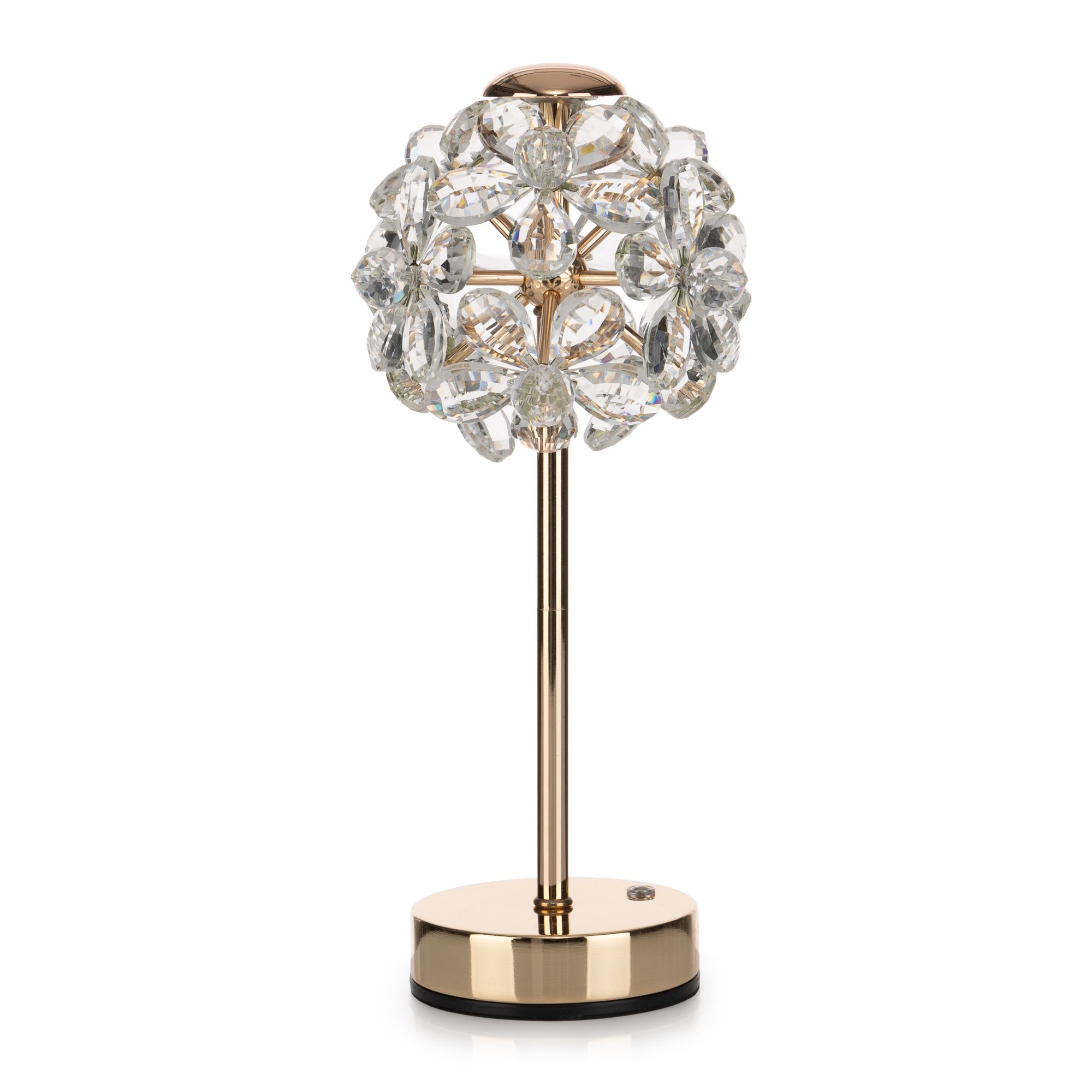 B-Ware LUMIDA Casa LED-Tischleuchte Kristalloptik-Blüten Touch-Dimmer, Akku