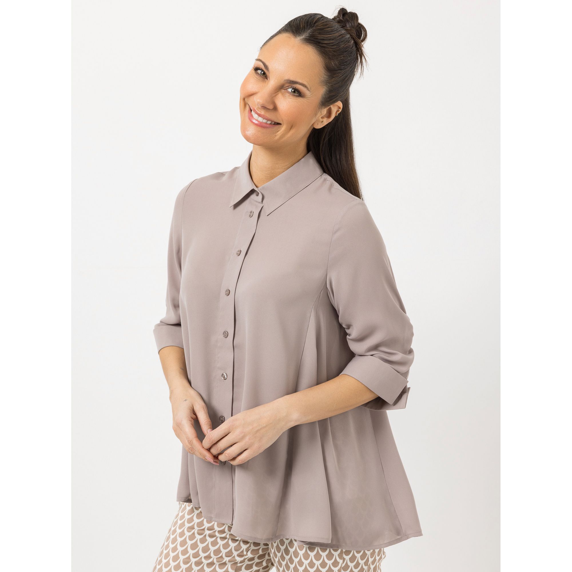 B-Ware STEFFEN SCHRAUT Bluse Capri, 3/4-Arm Hemdkragen Raffung am Ärmel