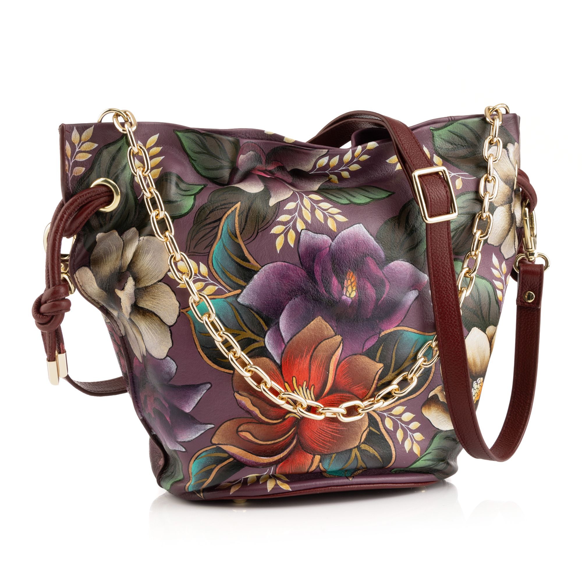 B-Ware ANUSCHKA® Schultertasche echt Leder Handyfach