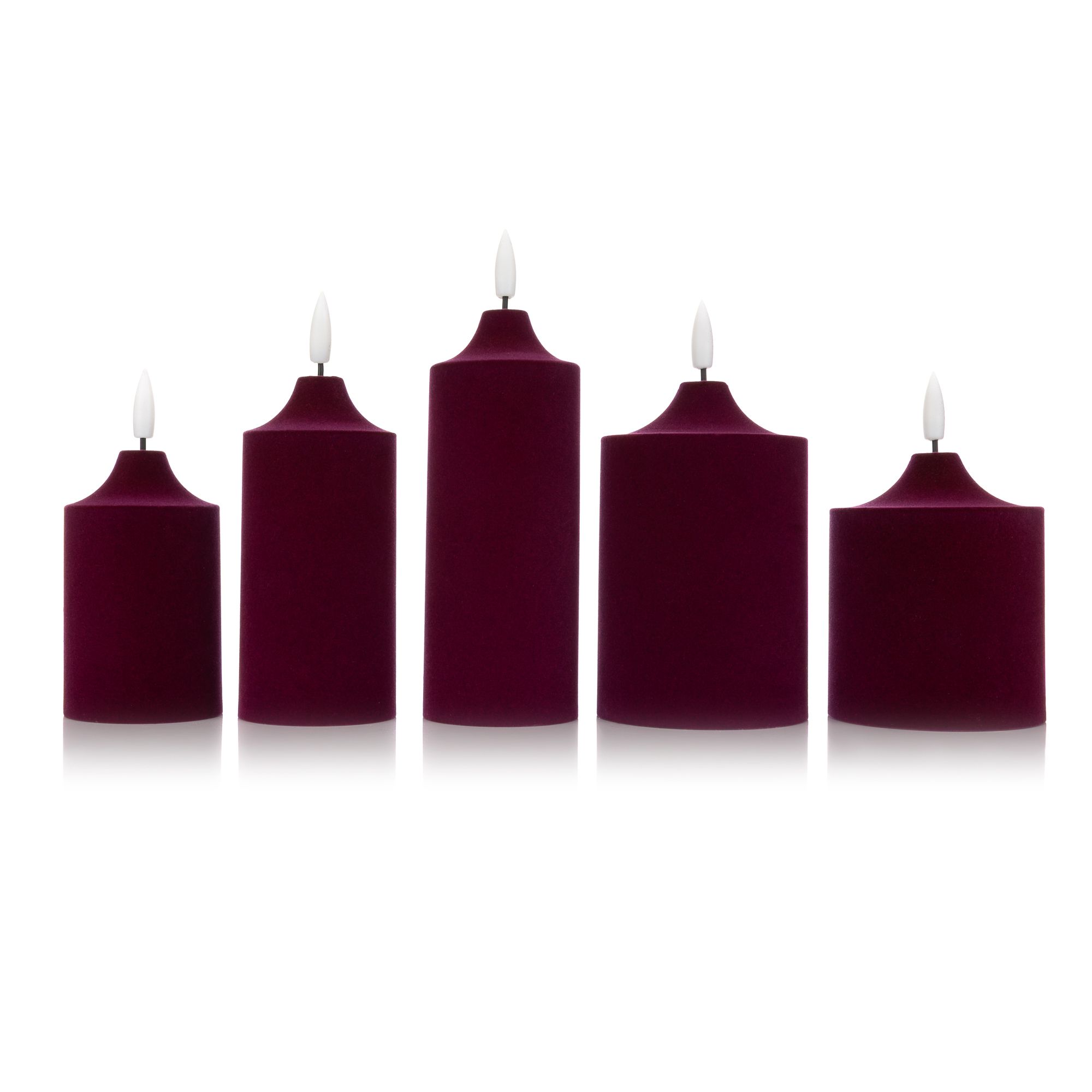 B-Ware ELAMBIA 5 LED-Kerzen Samt-Oberfläche Flamme Luma, Timer