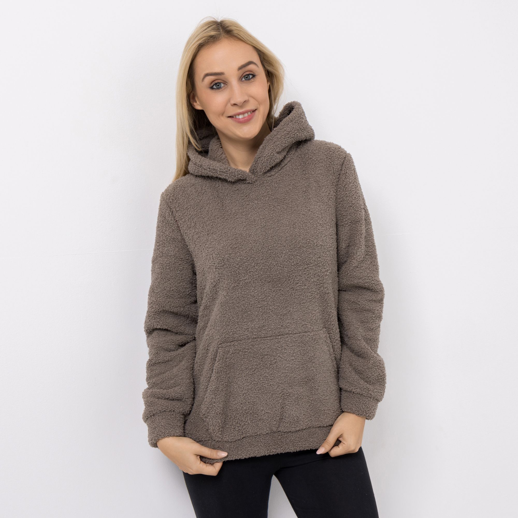 B-Ware COZEE HOME Loungewear Hoodie Jacquard MF Fluffy Bouclé